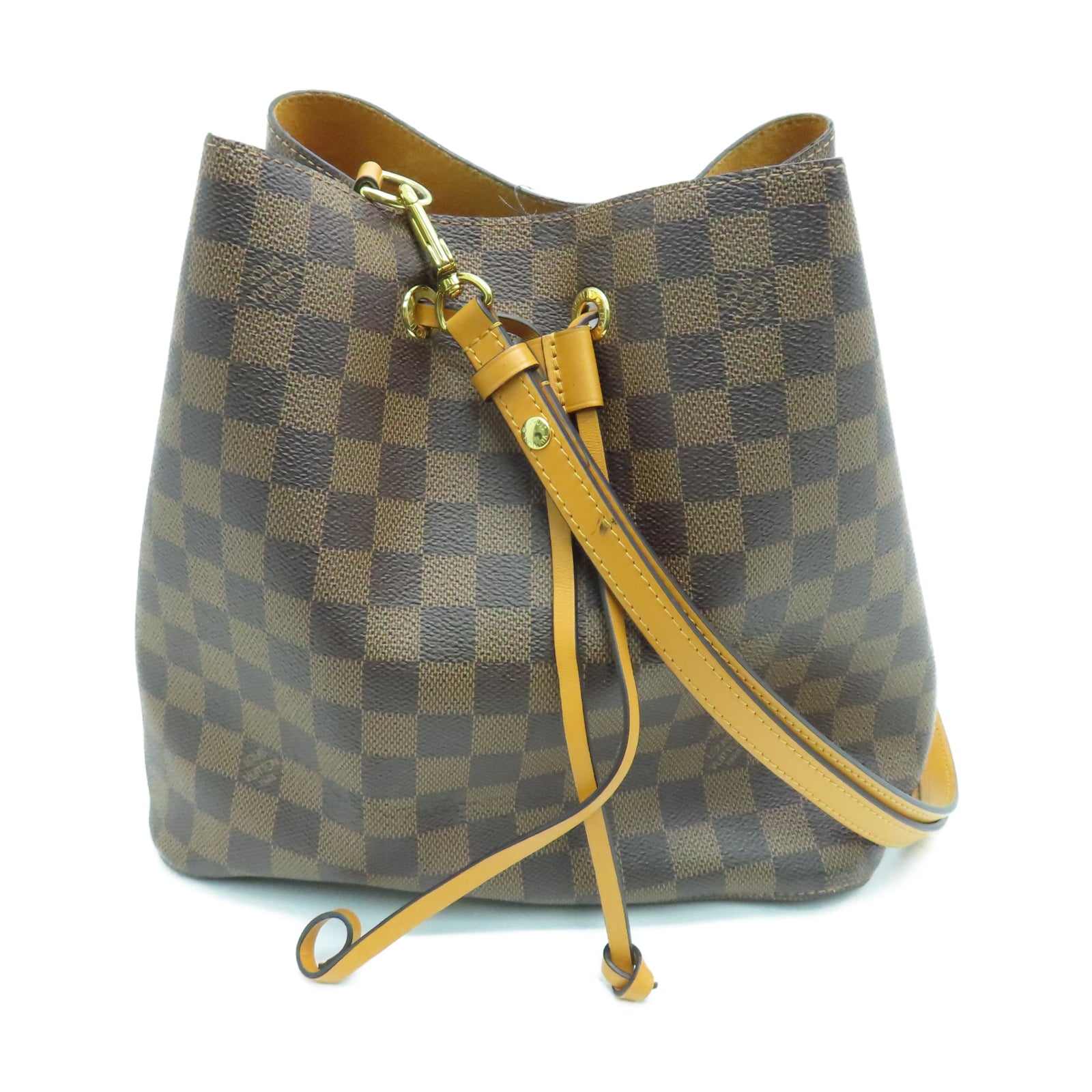 LOUIS VUITTON Damier Neonoe金扣肩背袋棕色
