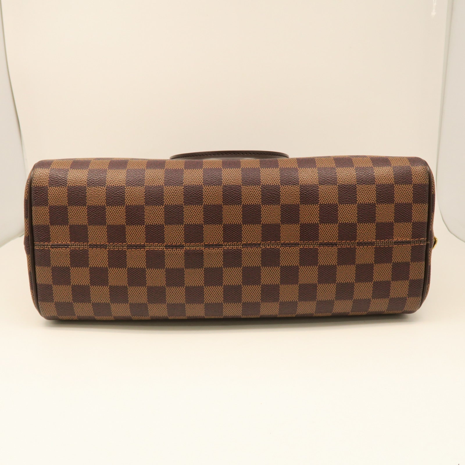 LOUIS VUITTON Damier Nolita Handbag gold buckle handle bag brown