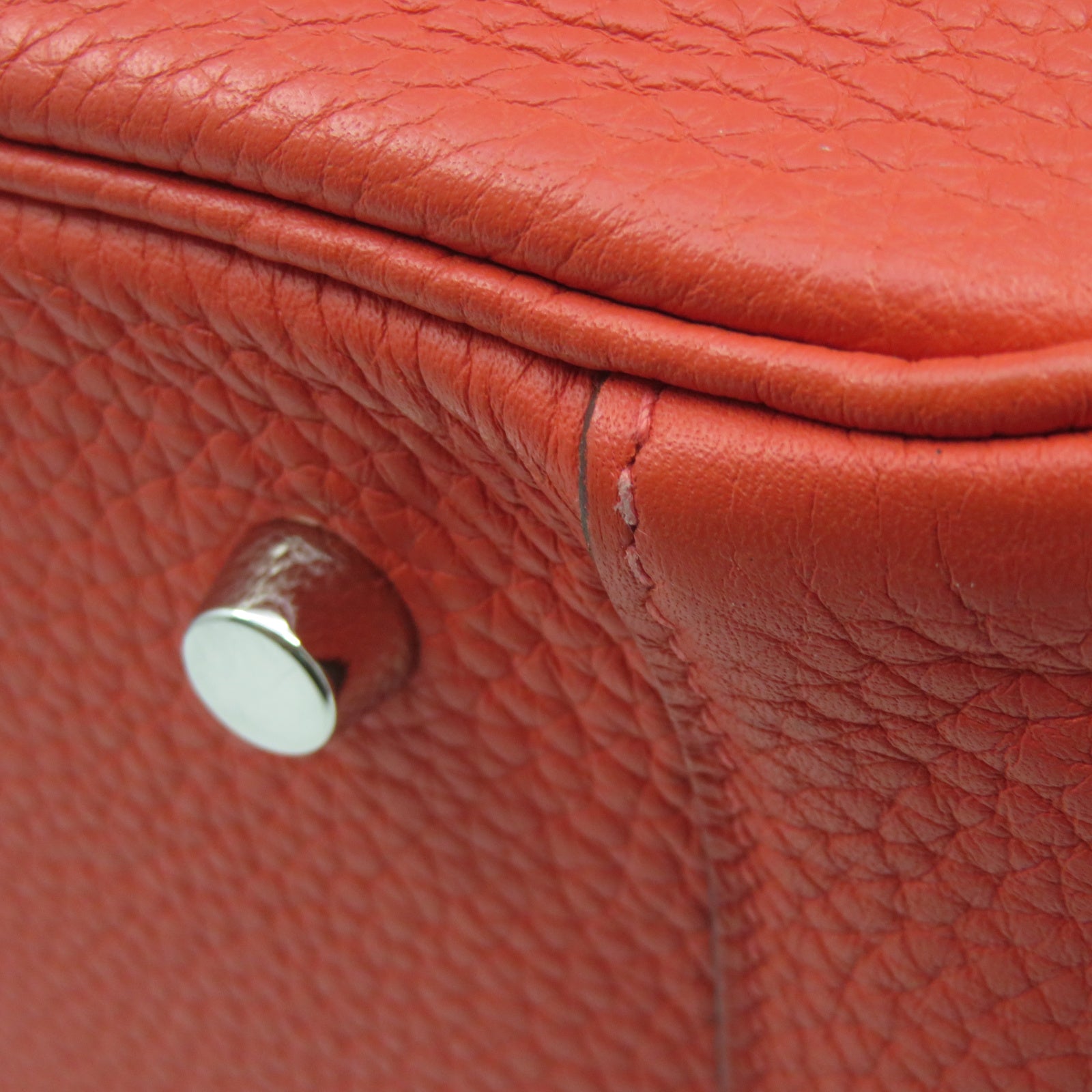 HERMES 【激减优惠】Taurillon Clemence皮革Lindy 34银扣手挽肩背两用袋糖果红色