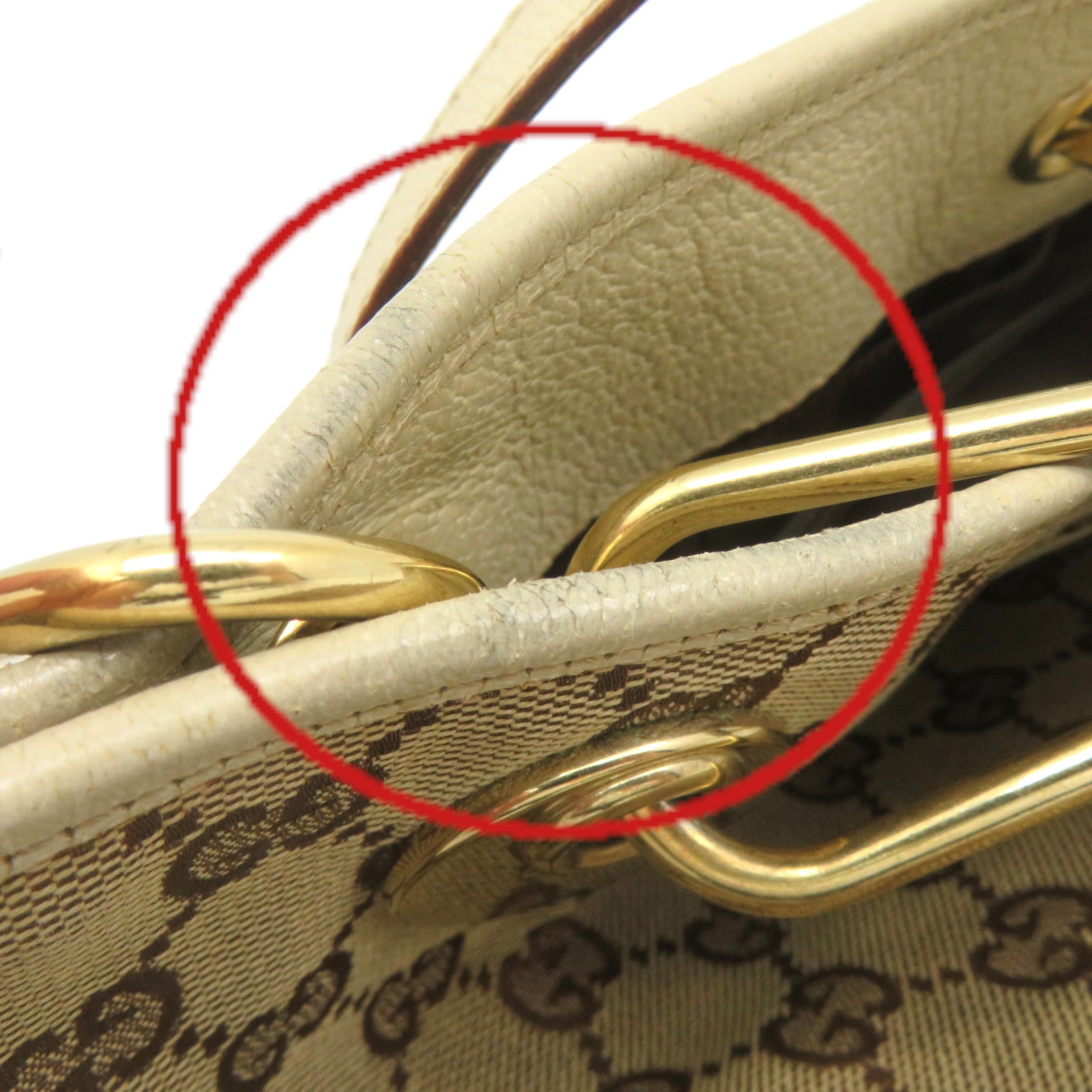 GUCCI GG Canvas Shoulder Bag Brown