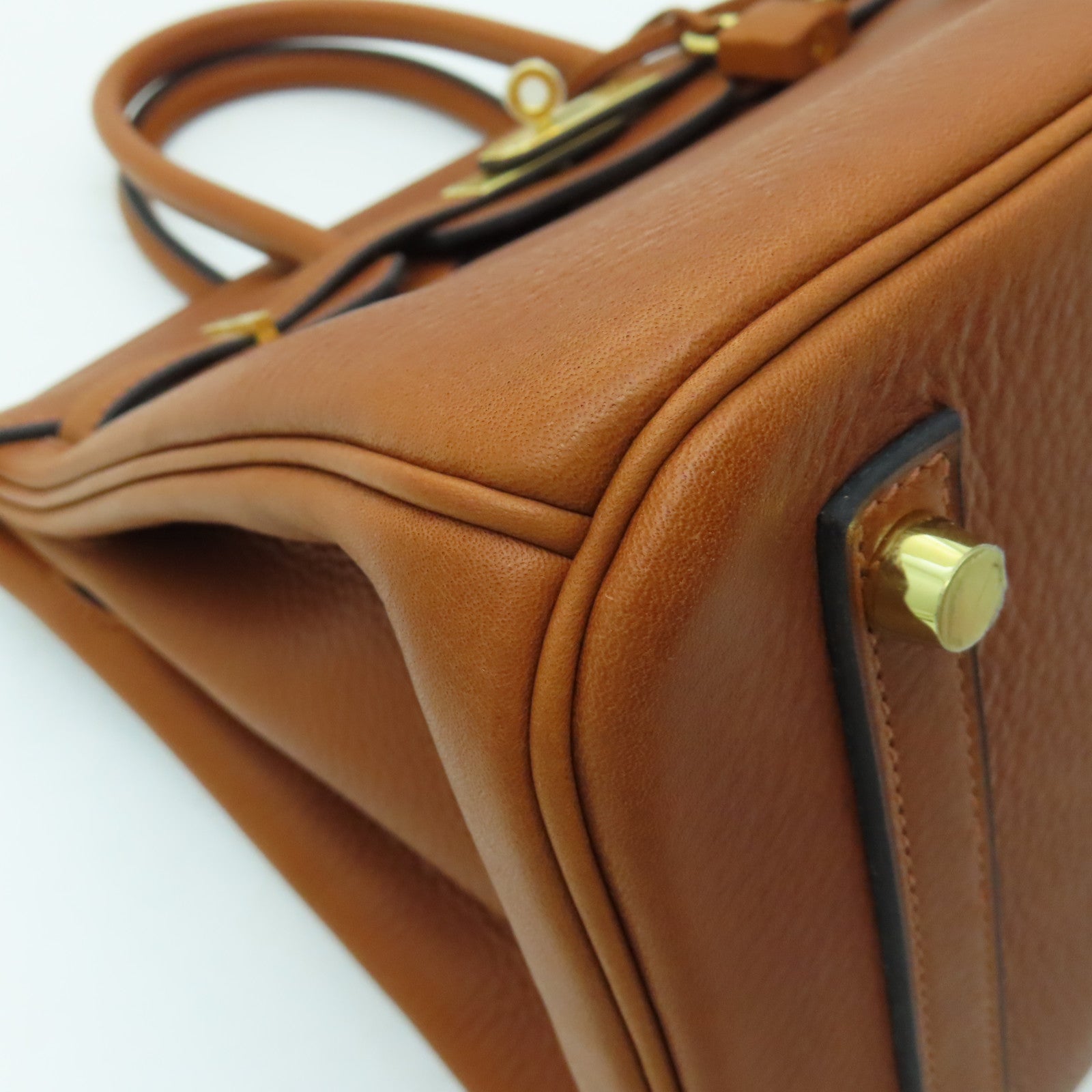 HERMES Vache皮革Birkin 30金扣手挽袋铜色
