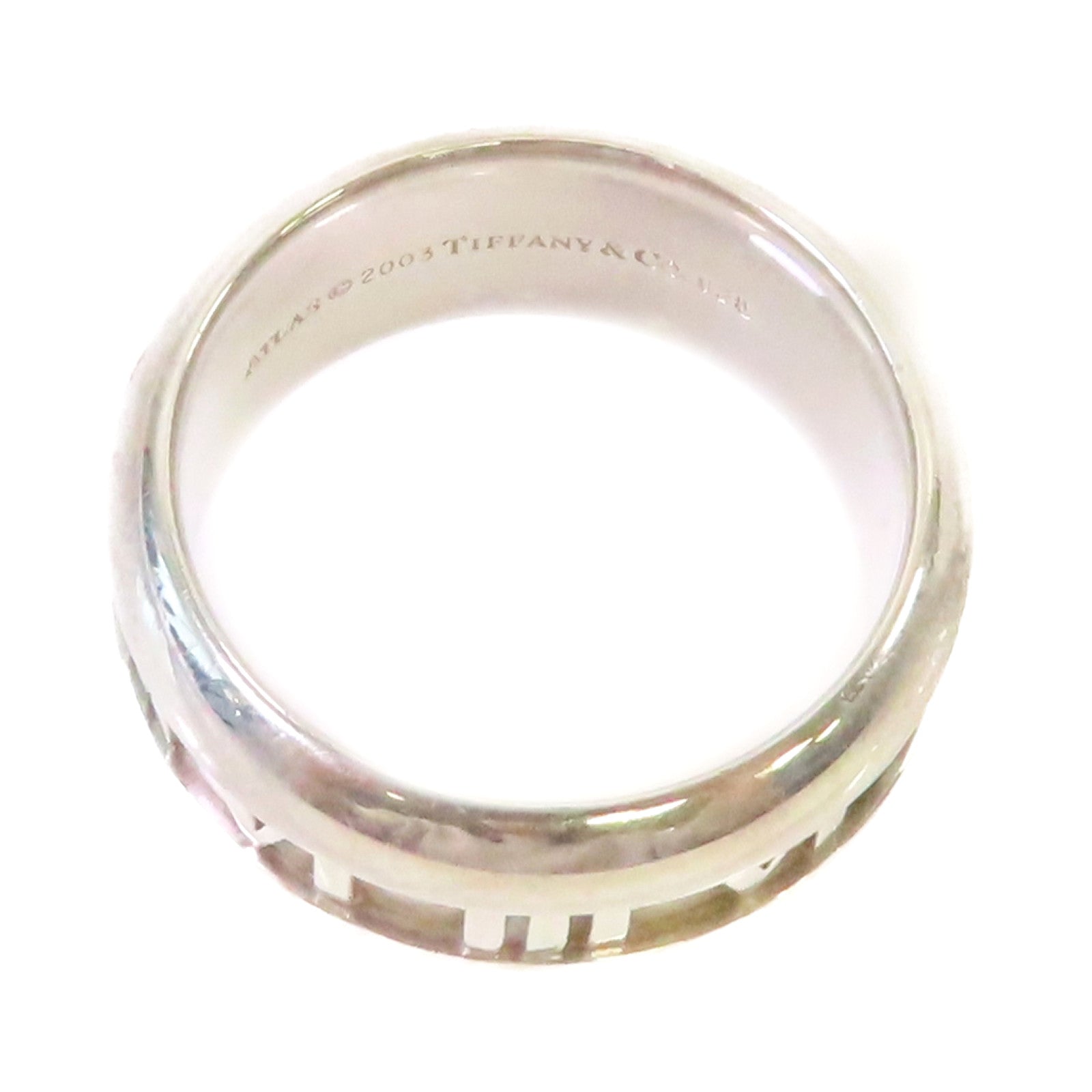 TIFFANY＆CO 925純銀Atlas Band Ring戒指US#8.5