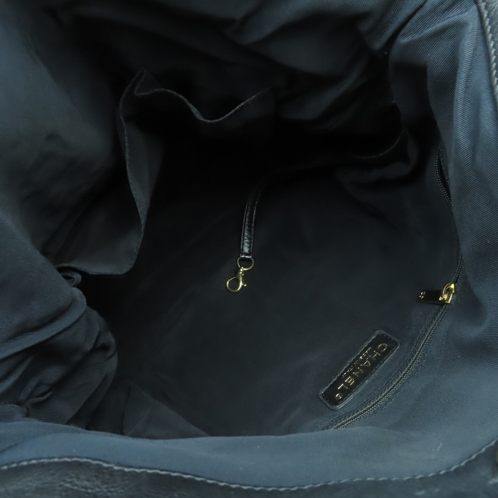 CHANEL 菱格牛皮皮革Chain Shoulder Bag金扣鏈帶肩背袋黑色