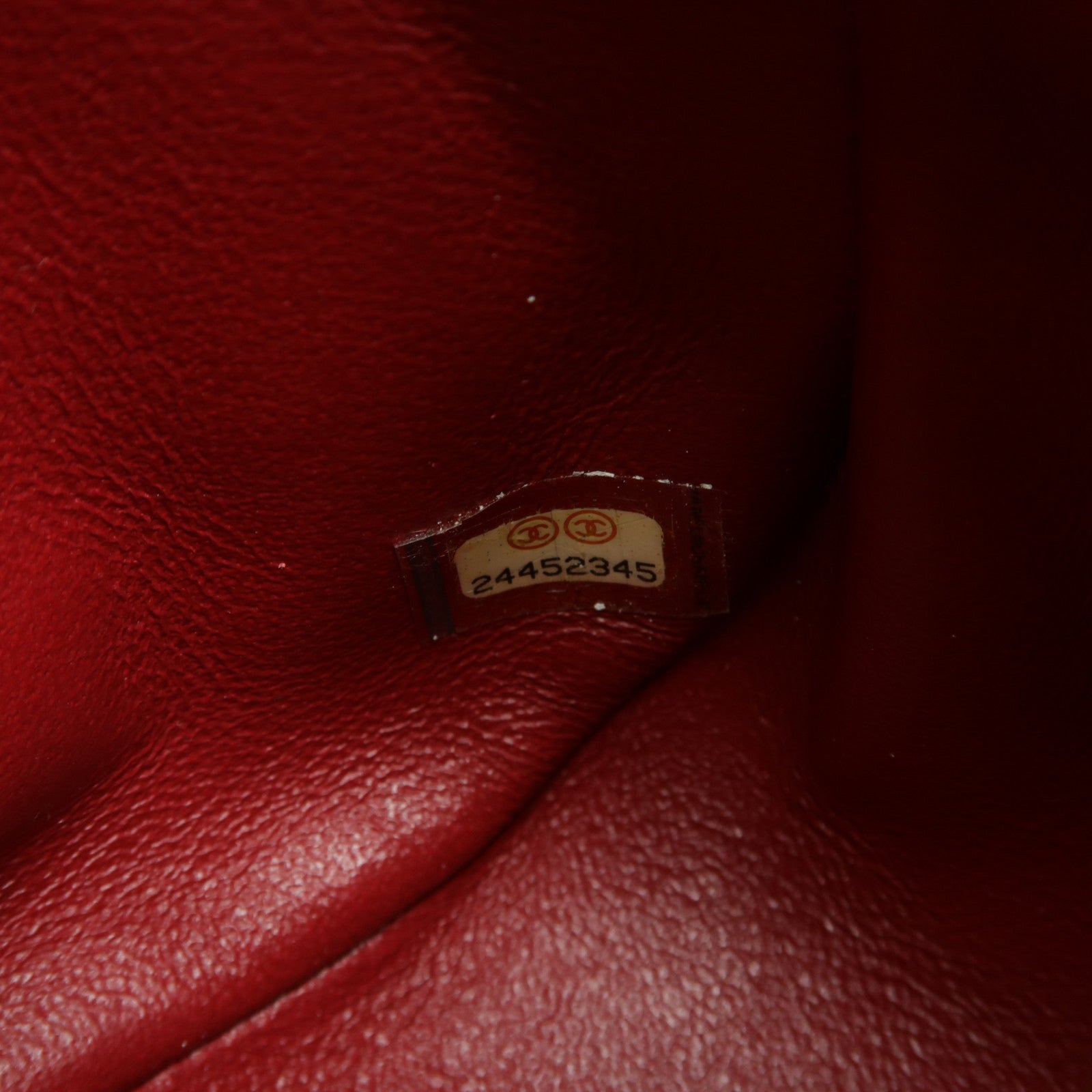 CHANEL 斜紋羊皮皮革Shoulder Bag金扣鏈帶肩背袋紅色