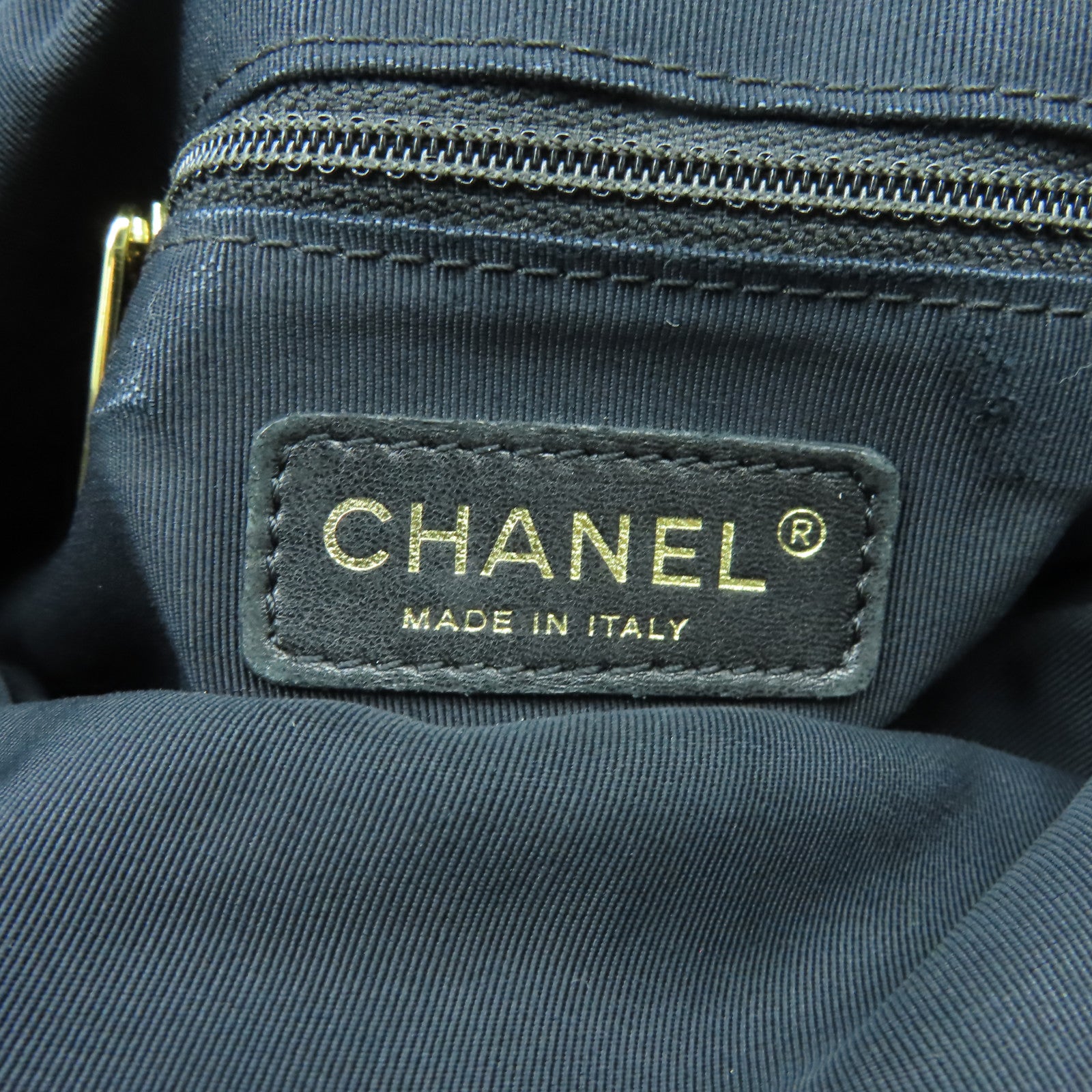 CHANEL 菱格牛皮皮革Chain Shoulder Bag金扣鏈帶肩背袋黑色