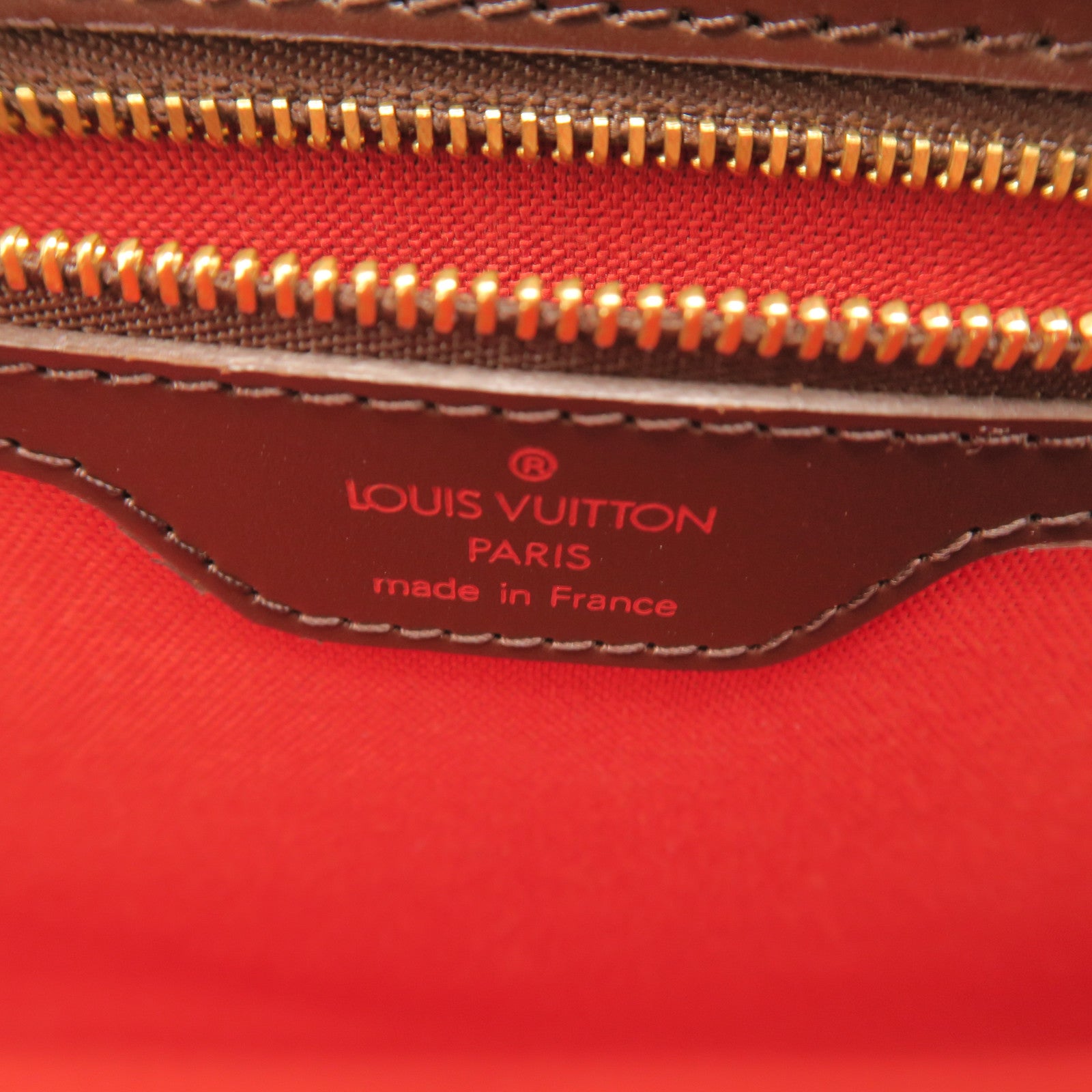 LOUIS VUITTON Damier Nolita Handbag gold buckle handle bag brown