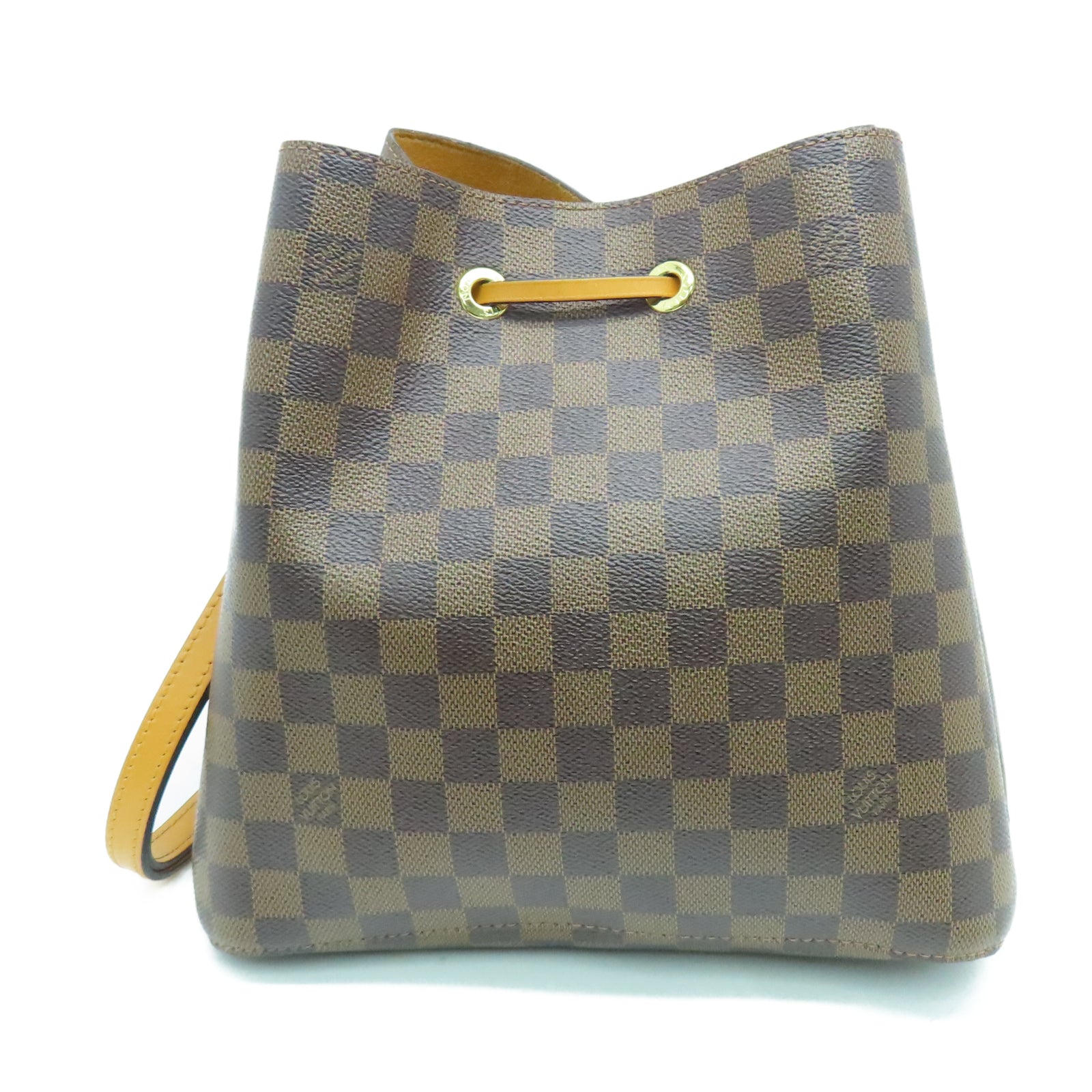LOUIS VUITTON Damier Neonoe金扣肩背袋棕色