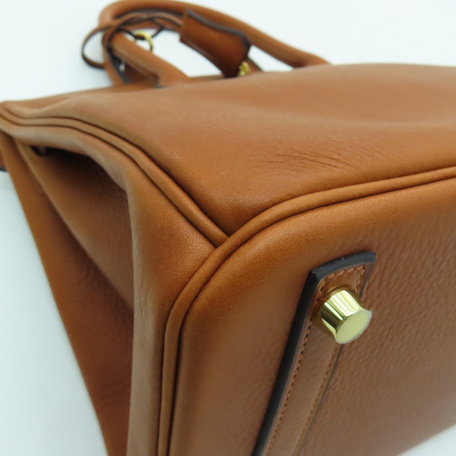 HERMES Vache皮革Birkin 30金扣手挽袋铜色