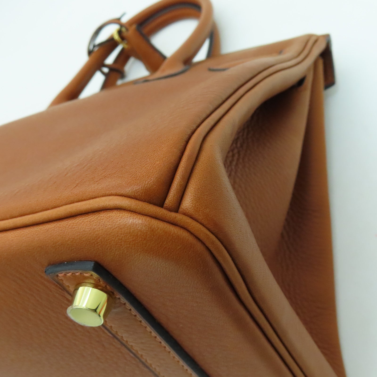 HERMES Vache皮革Birkin 30金扣手挽袋铜色
