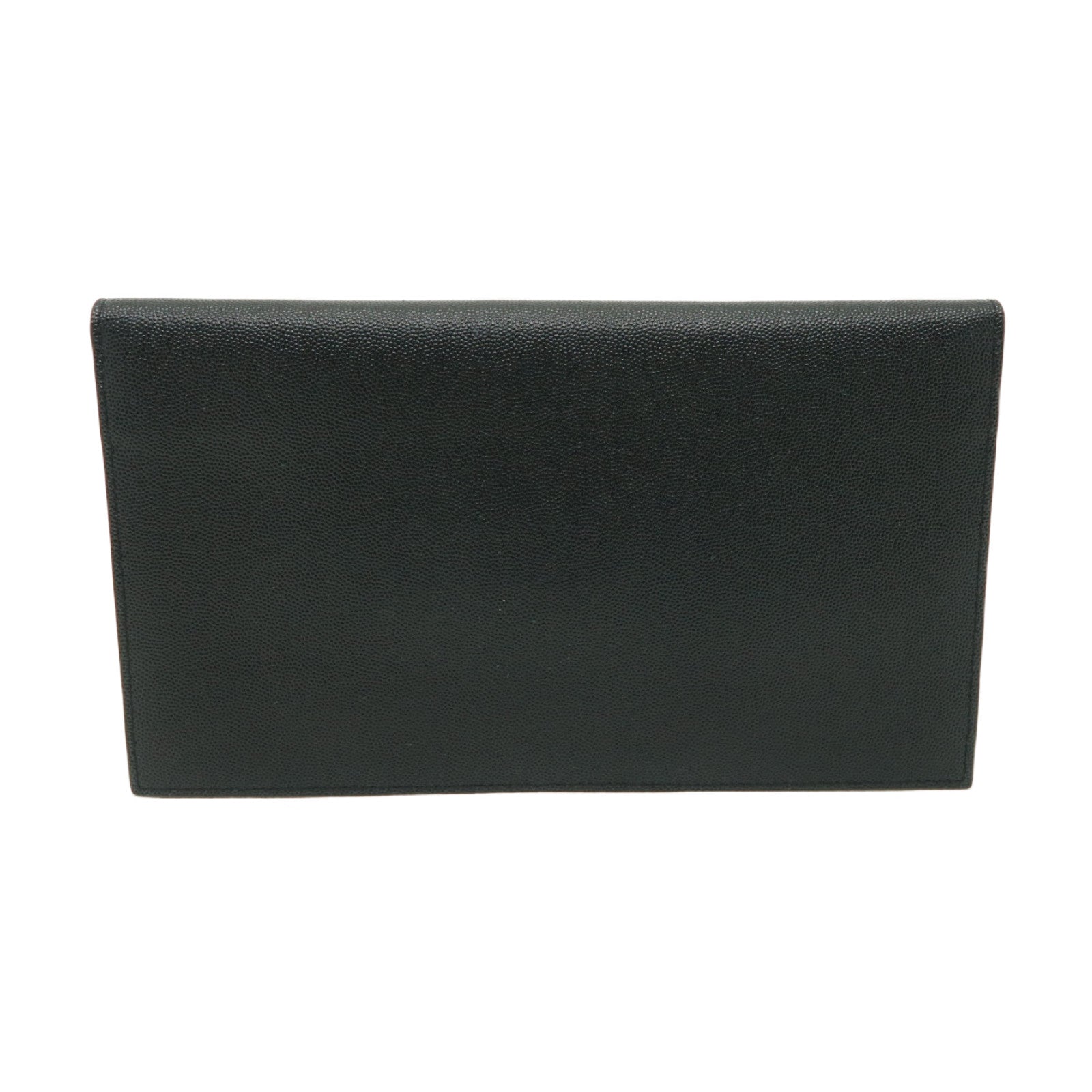 SAINT LAURENT 牛皮皮革Pouch金扣手拿包黑色
