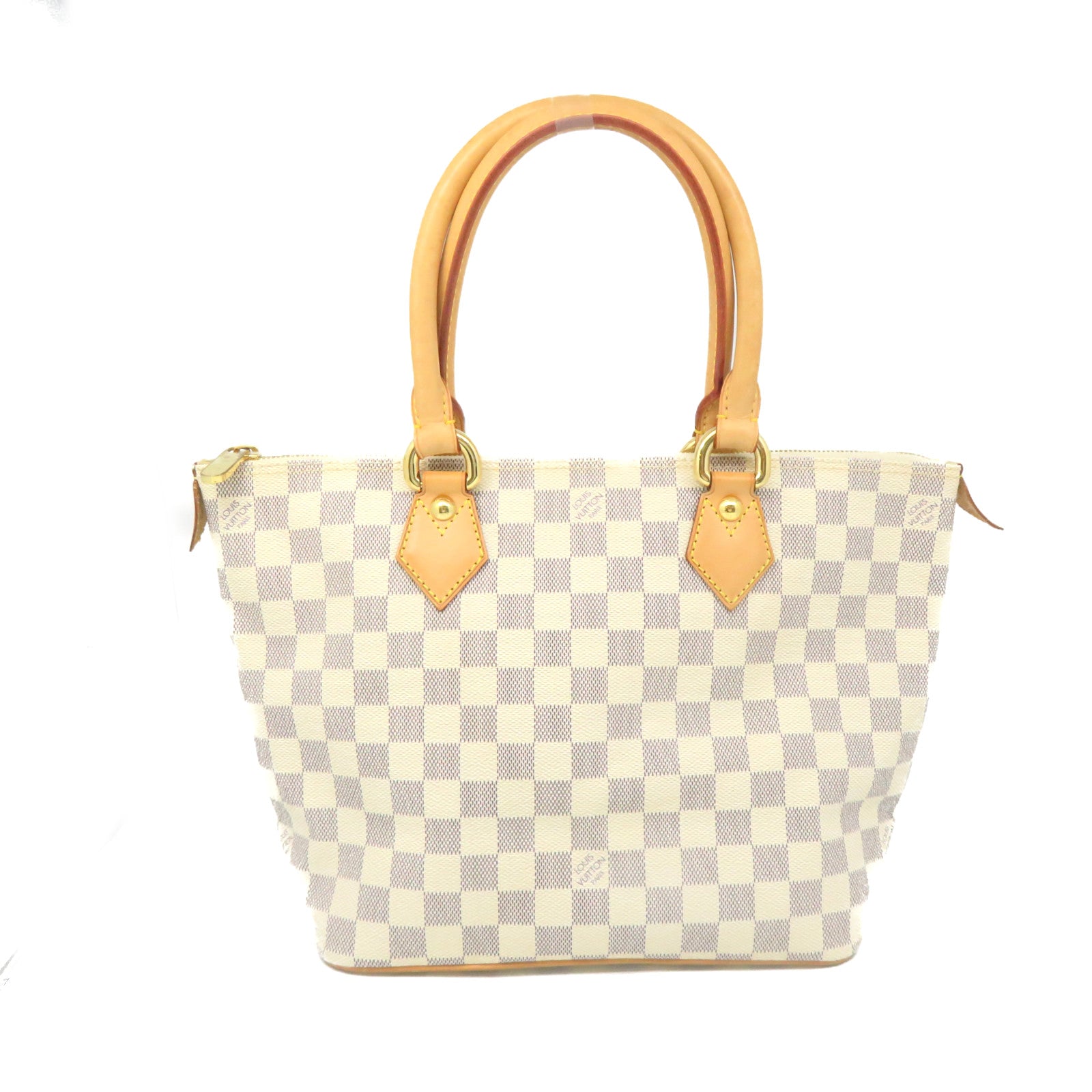 LOUIS VUITTON Damier Azur Saleya PM Hand Bag off-white