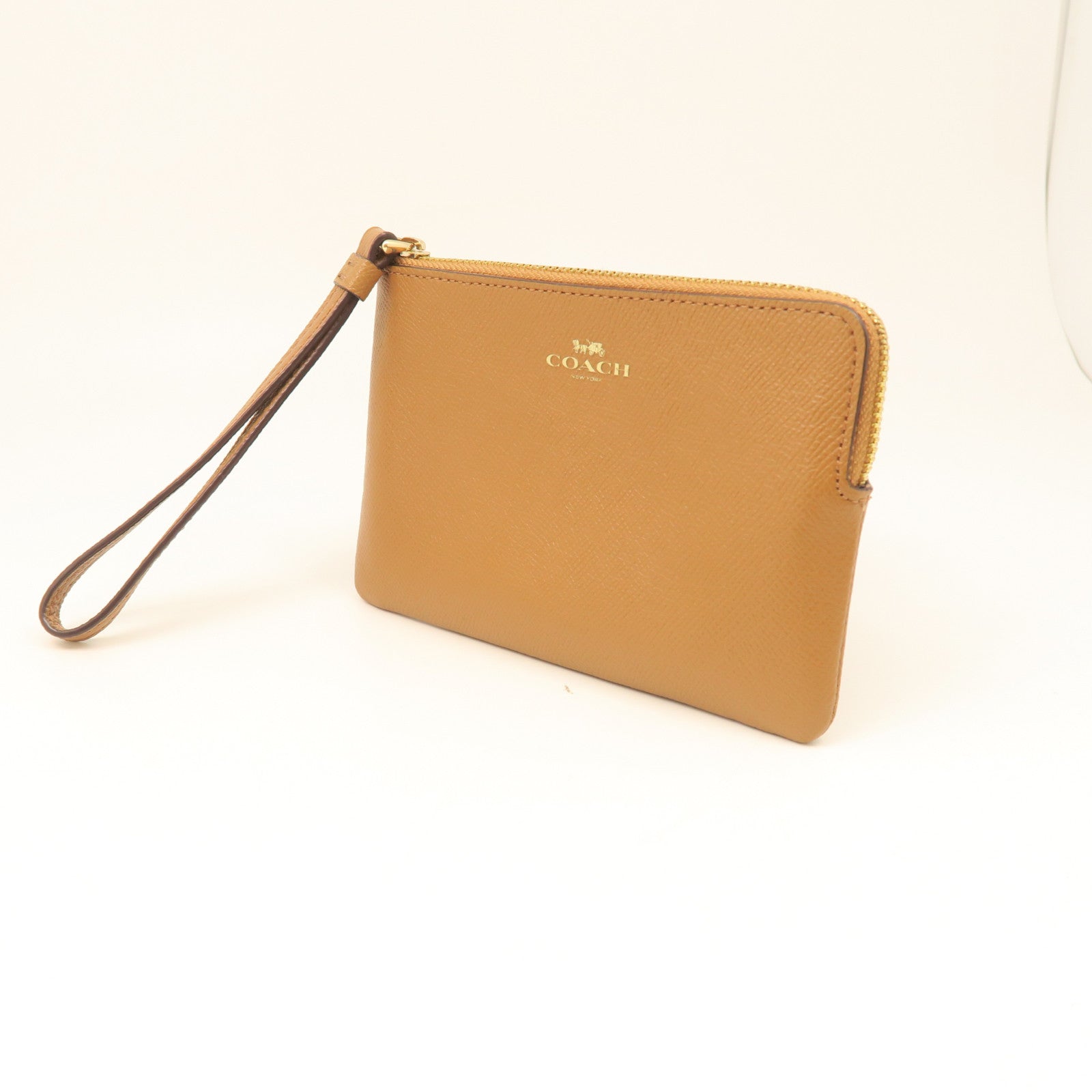 COACH Cowhide Leather Pouch Clutch Brown