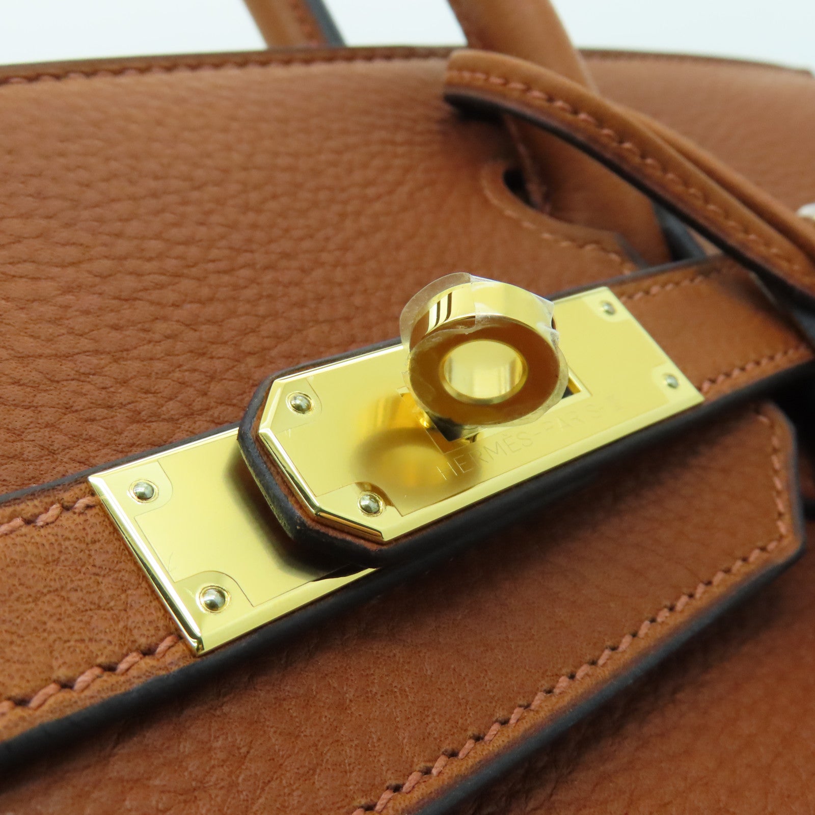 HERMES Vache皮革Birkin 30金扣手挽袋铜色