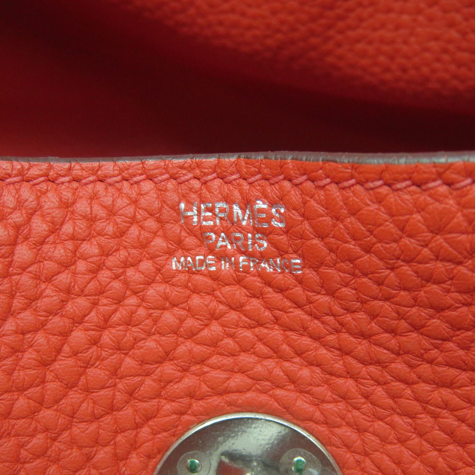 HERMES 【激减优惠】Taurillon Clemence皮革Lindy 34银扣手挽肩背两用袋糖果红色