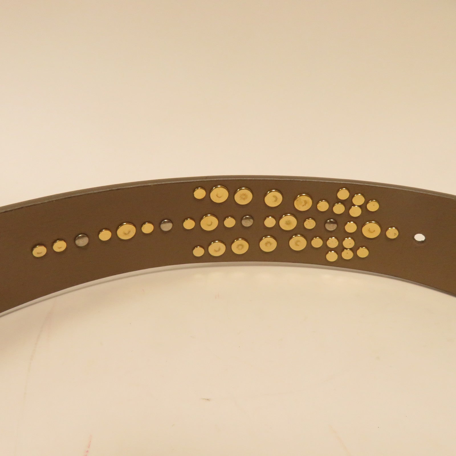 LOUIS VUITTON 牛皮皮革Ladies Belt金扣皮帶米色