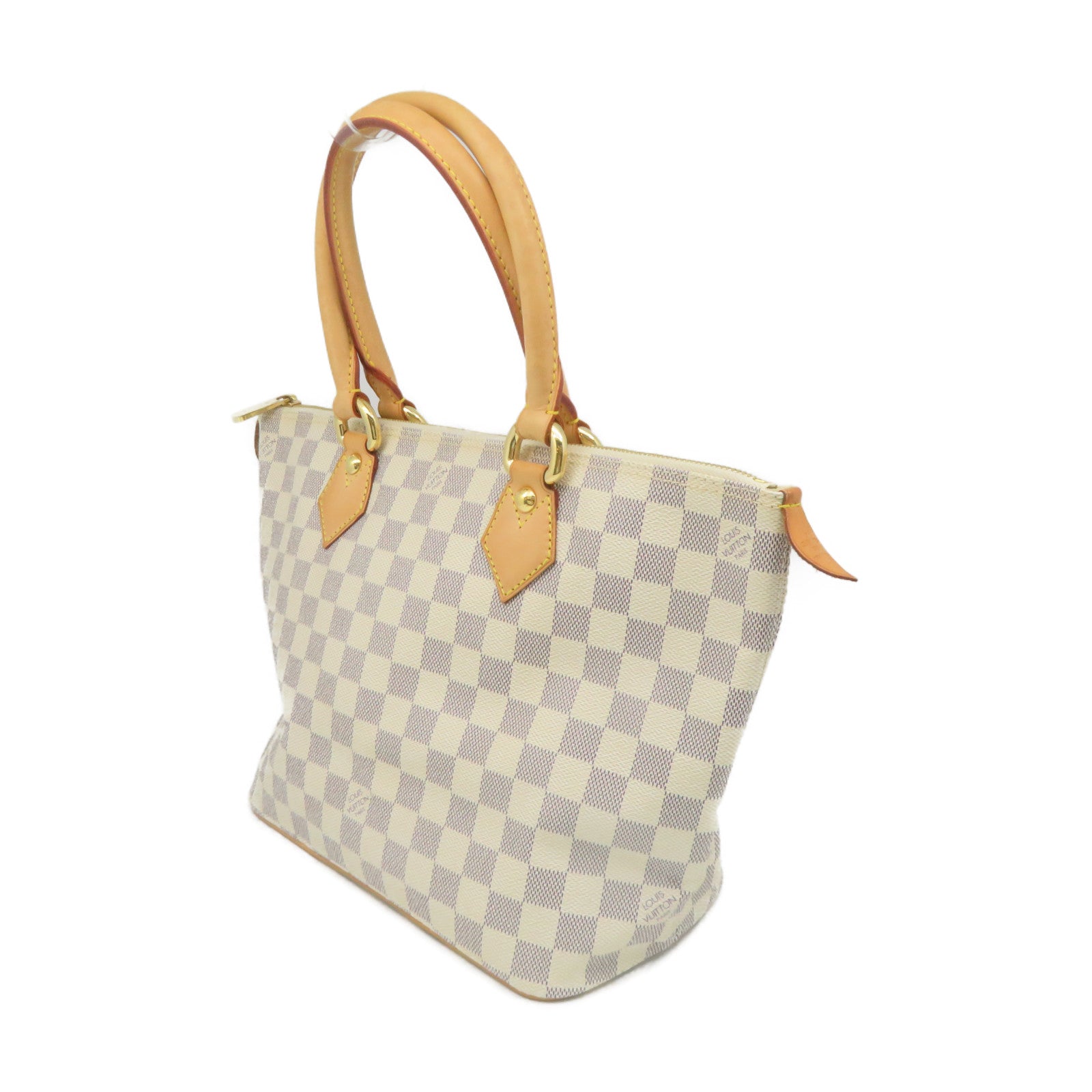 LOUIS VUITTON Damier Azur Saleya PM Hand Bag off-white