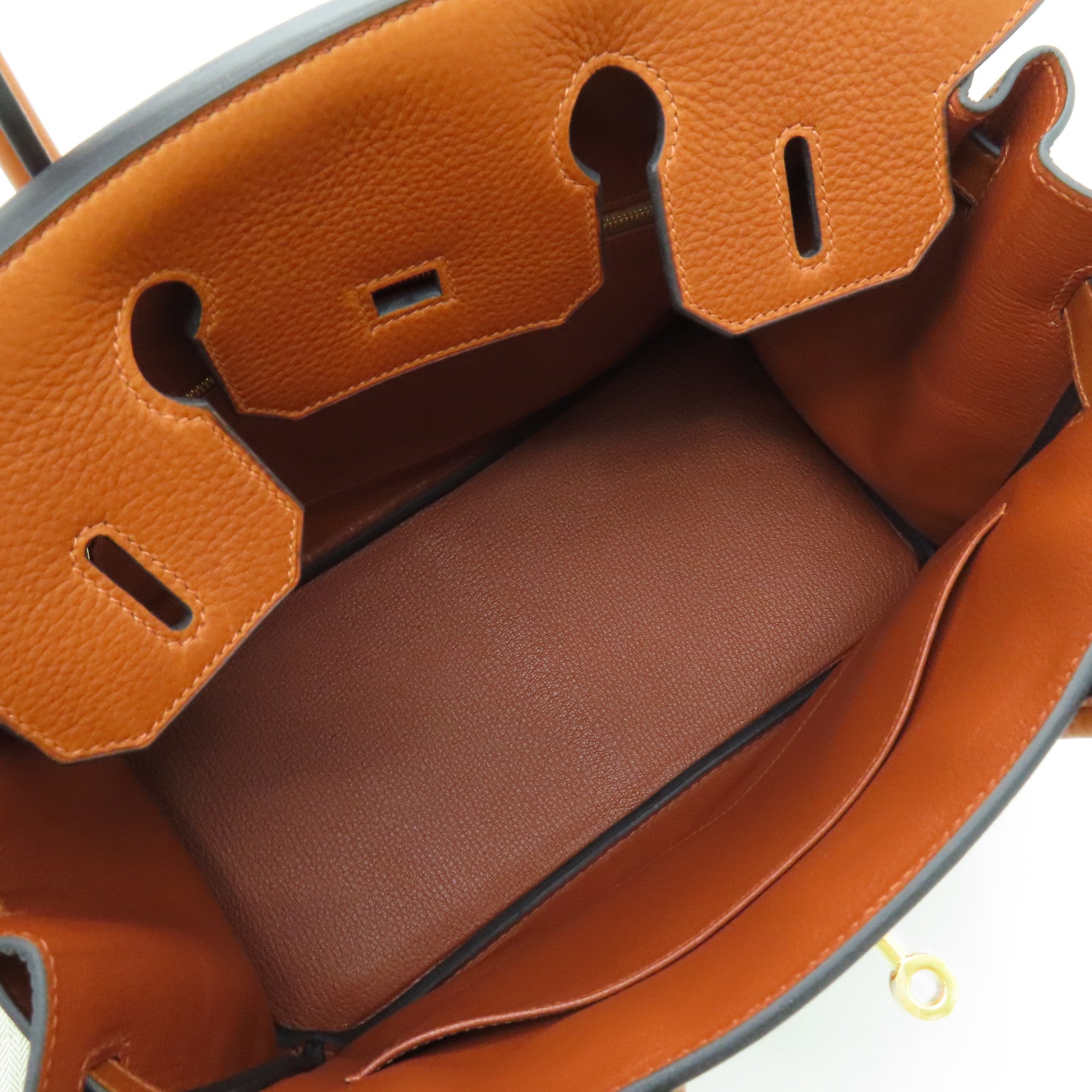 HERMES Vache皮革Birkin 30金扣手挽袋铜色
