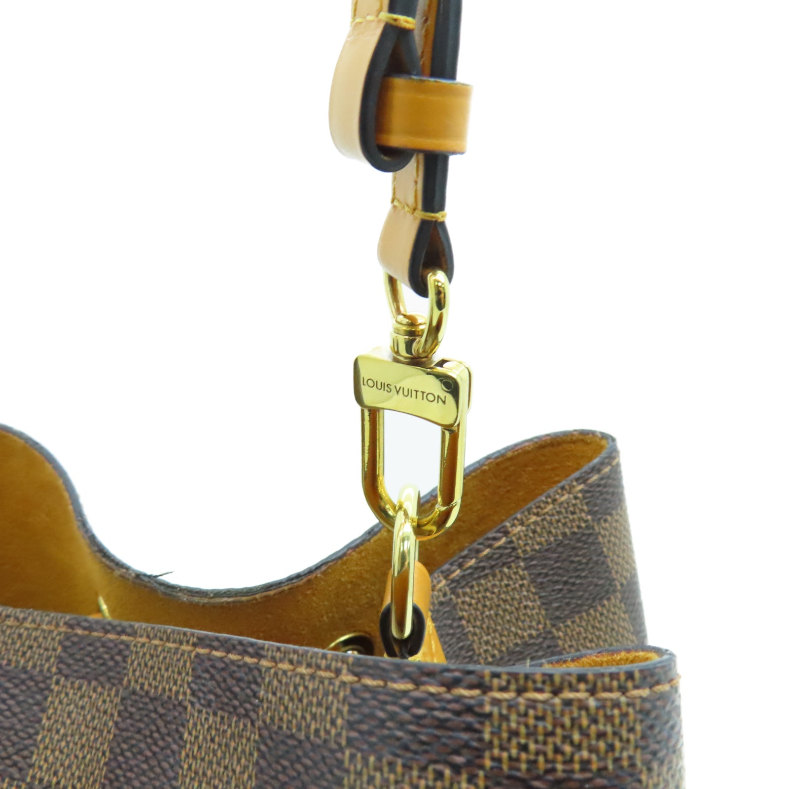LOUIS VUITTON Damier Neonoe金扣肩背袋棕色