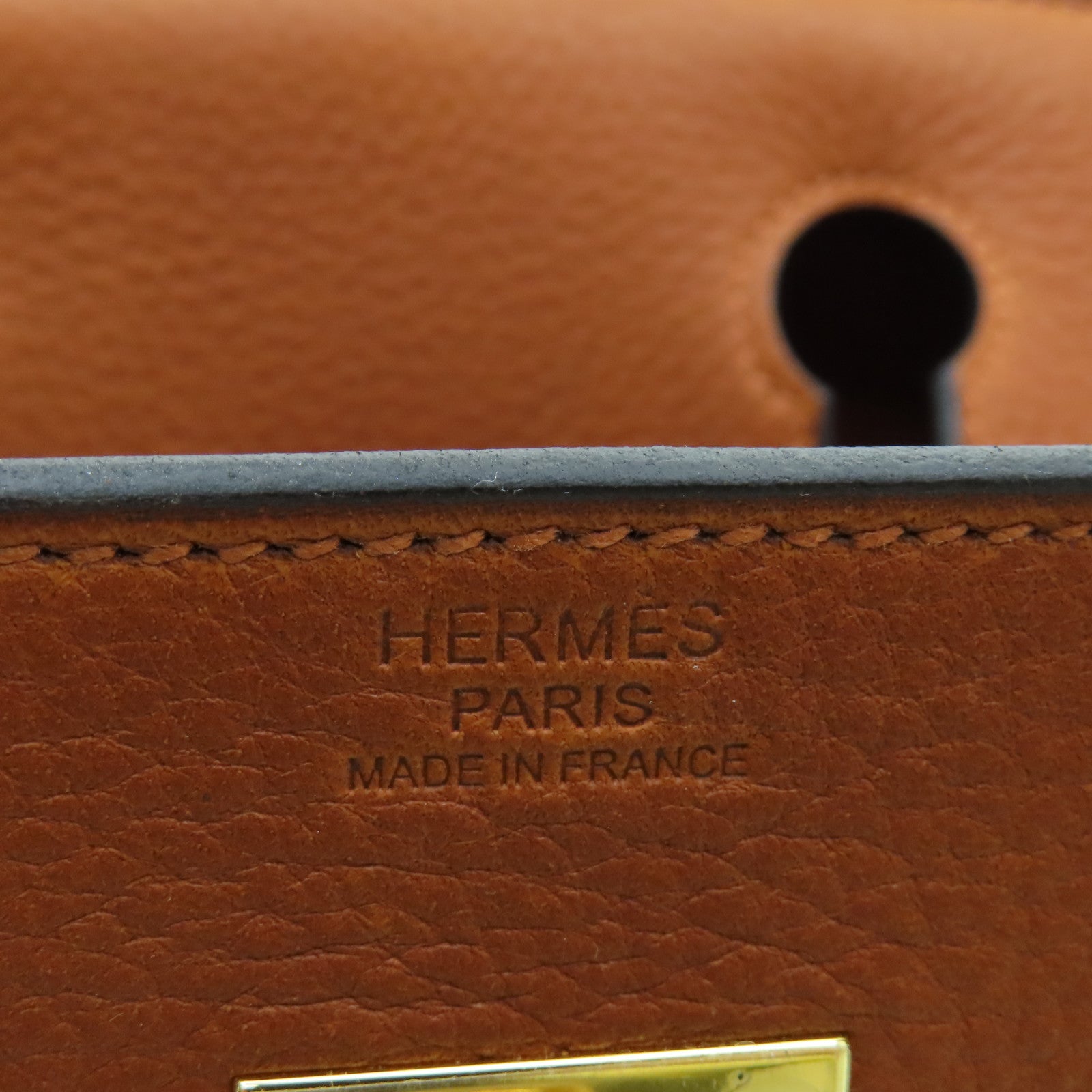HERMES Vache皮革Birkin 30金扣手挽袋铜色