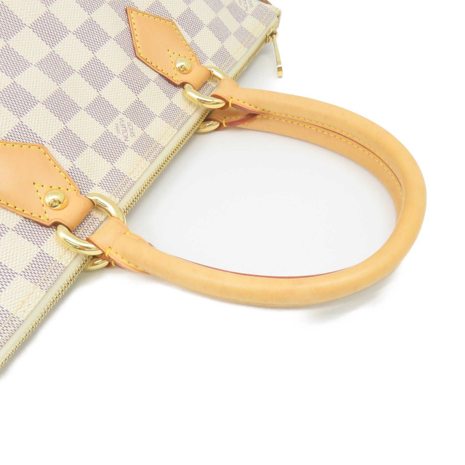 LOUIS VUITTON Damier Azur Saleya PM Hand Bag off-white