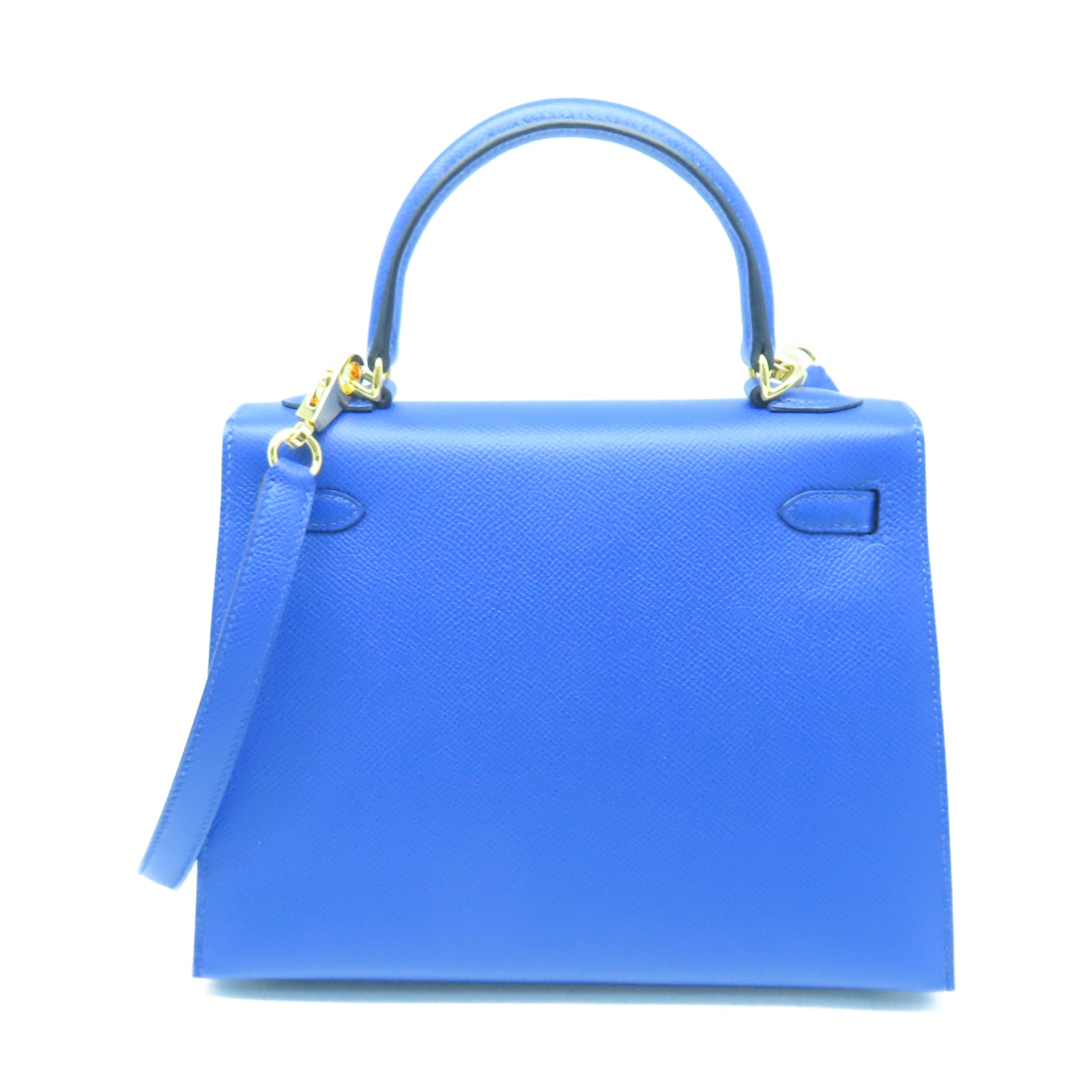 HERMES Veau Epsom皮革Kelly 25金扣手挽肩背两用袋蓝色