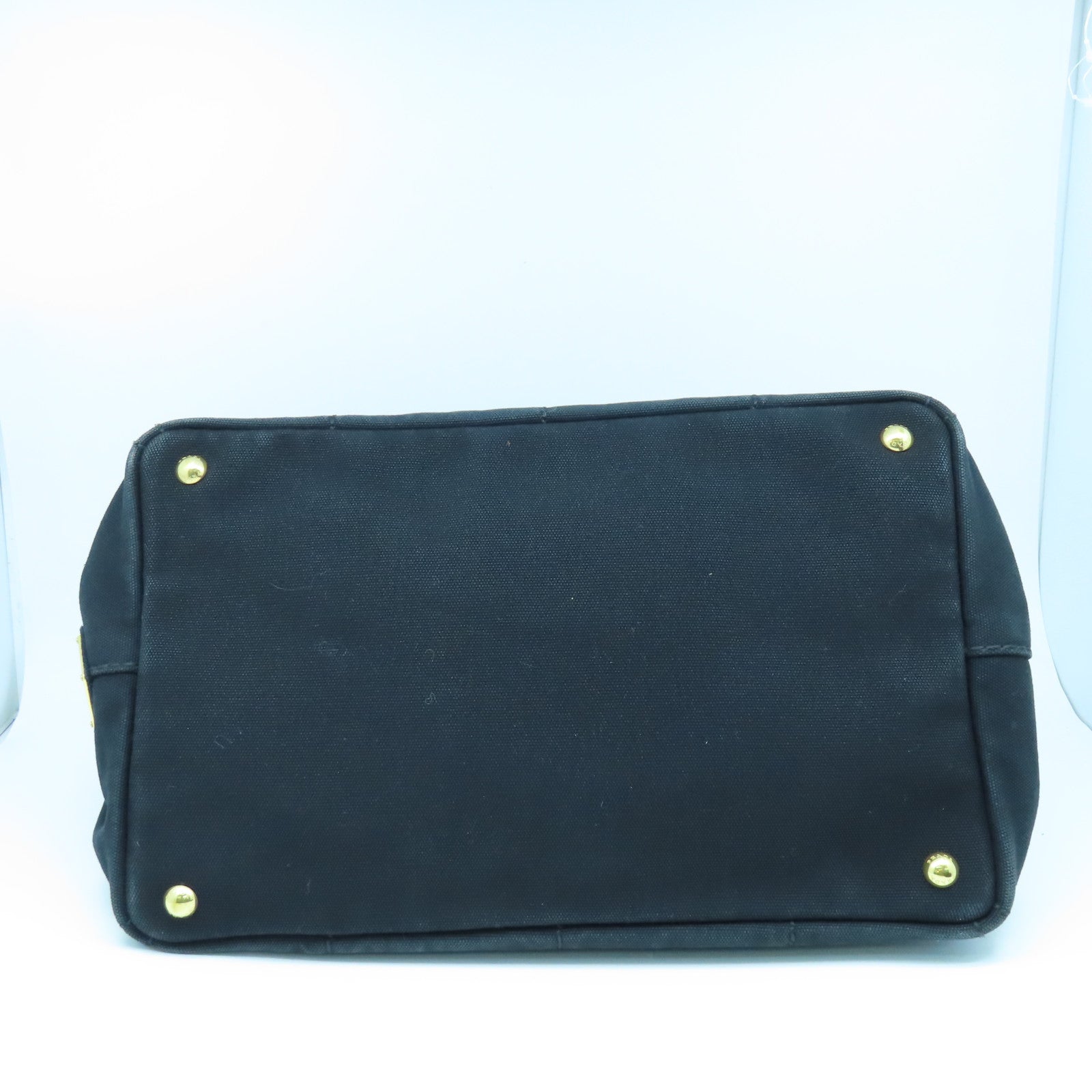 PRADA Canvas 2way Shoulder Bag Gold Buckle Handle Shoulder Bag Black