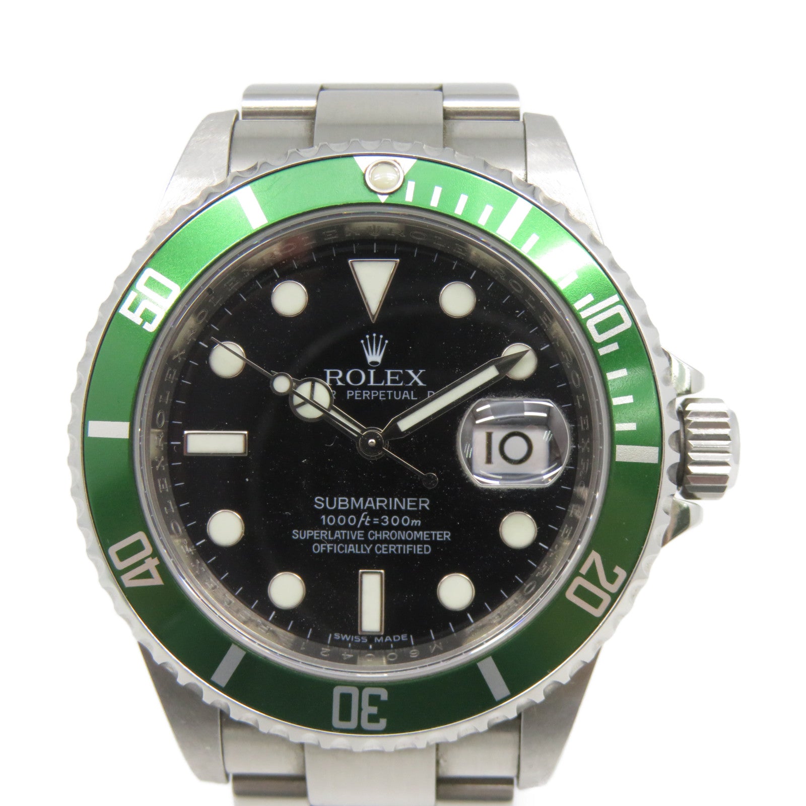 ROLEX 【激減優惠】不鏽鋼Submariner 40mm手錶黑色#16cm