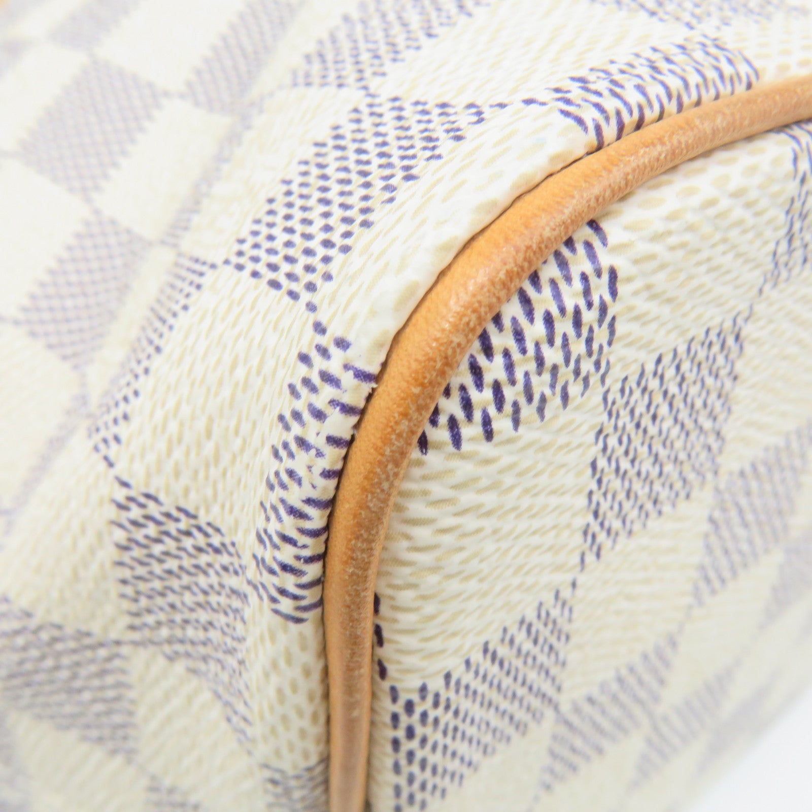LOUIS VUITTON Damier Azur Saleya PM Hand Bag off-white