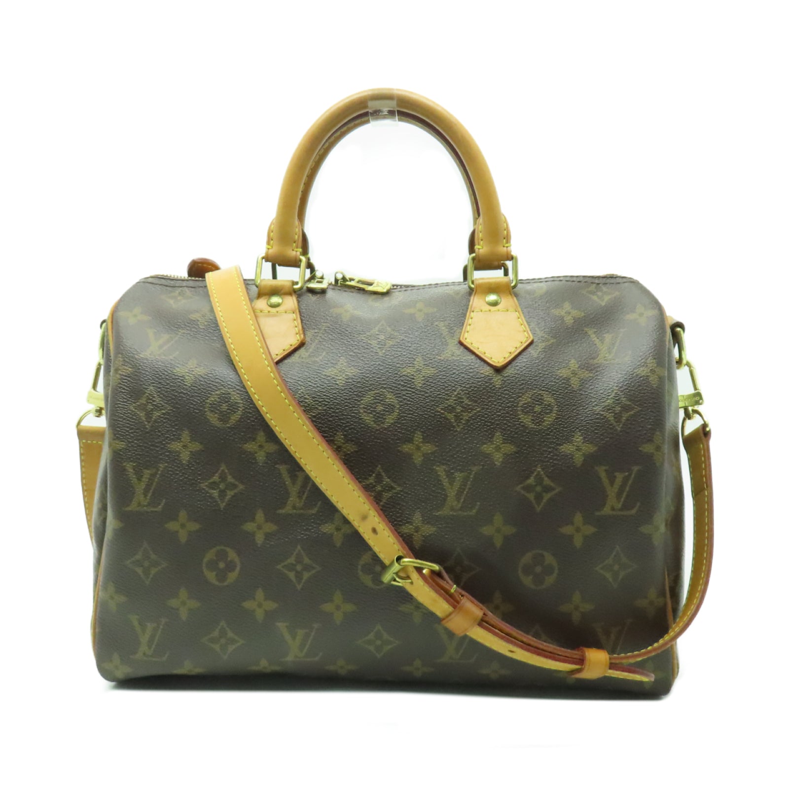 LOUIS VUITTON Monogram Speedy Bandouliere 30金扣手挽肩背兩用袋啡色