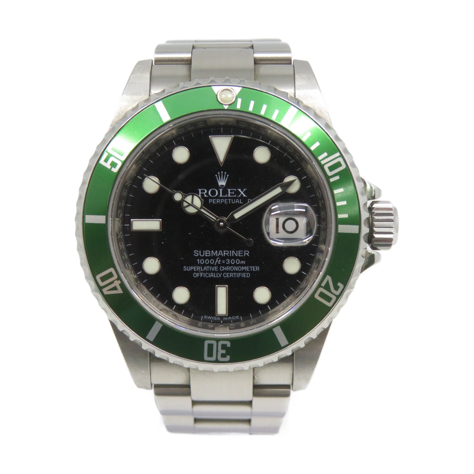 ROLEX 【激減優惠】不鏽鋼Submariner 40mm手錶黑色#16cm