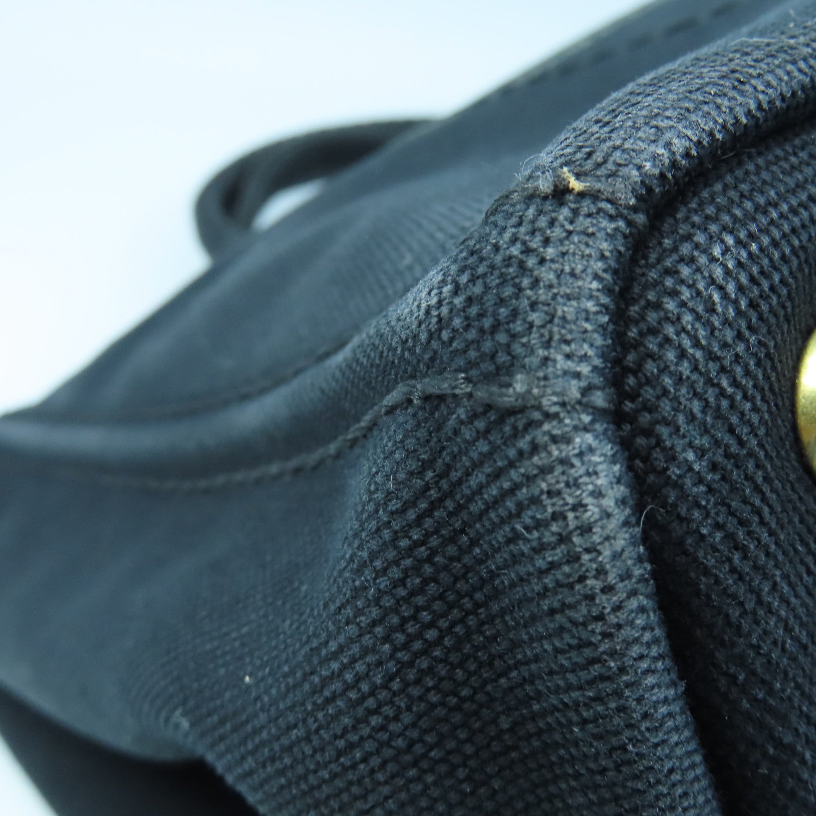 PRADA Canvas 2way Shoulder Bag Gold Buckle Handle Shoulder Bag Black