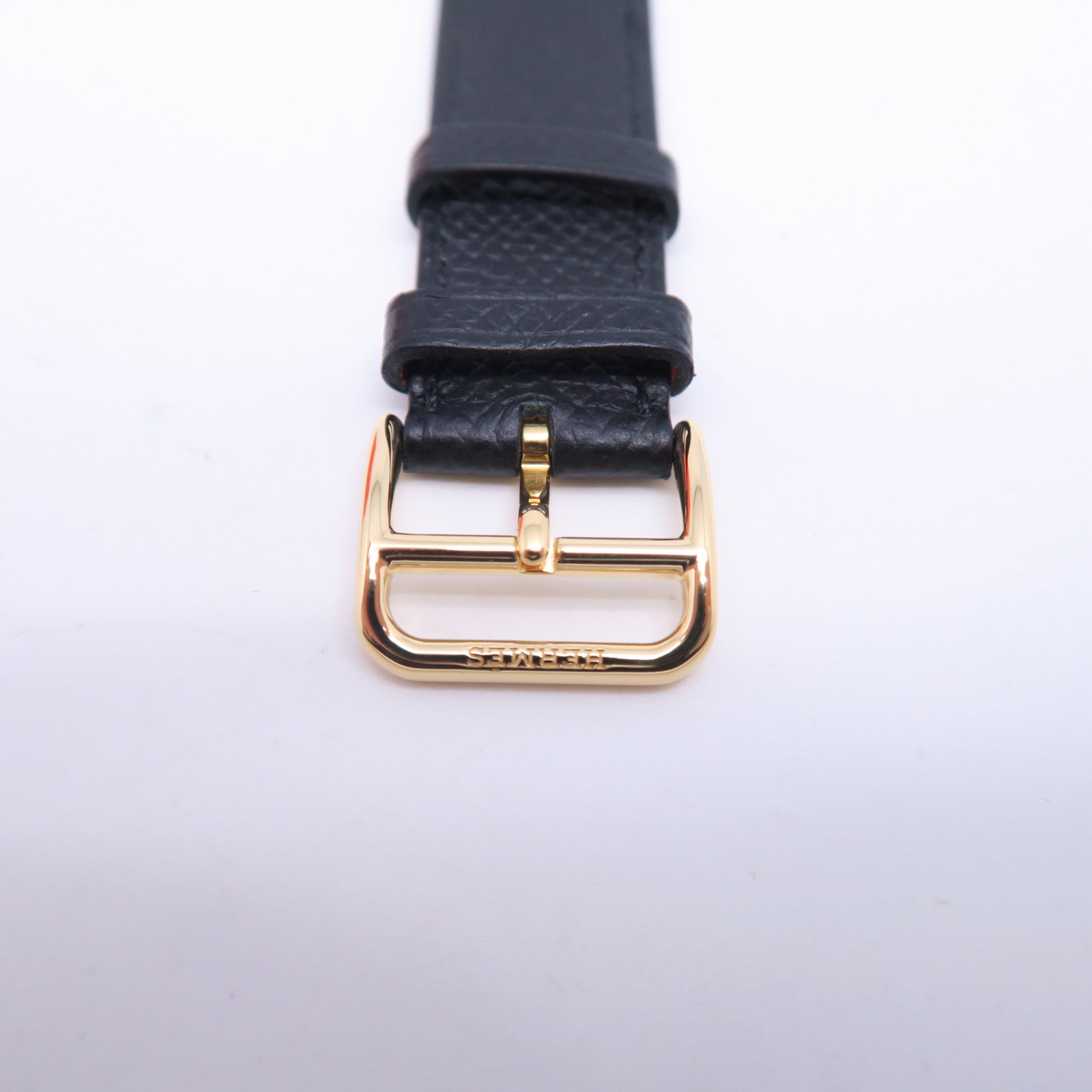 HERMES H watch皮革/不锈钢手表石英机芯白色