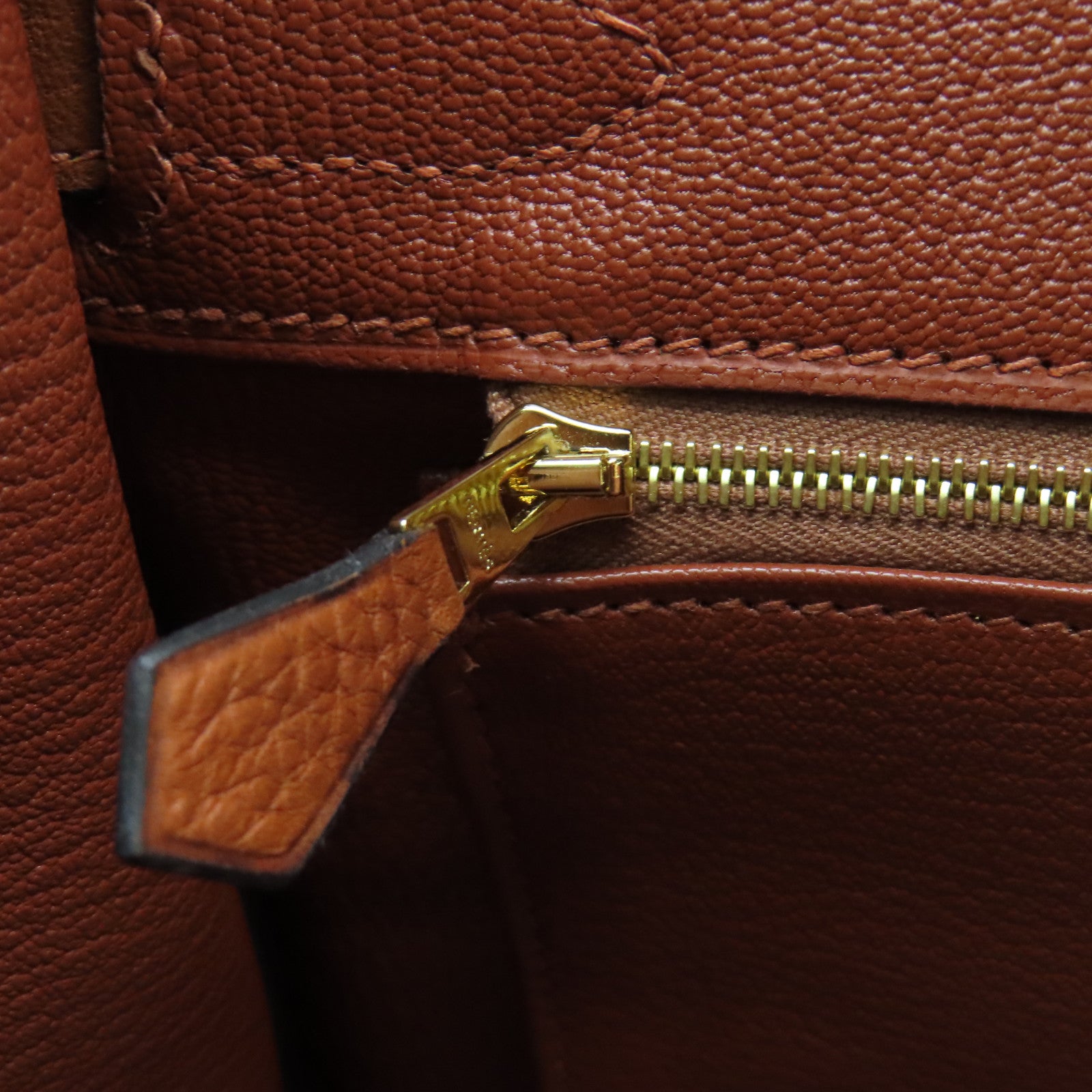 HERMES Vache皮革Birkin 30金扣手挽袋铜色