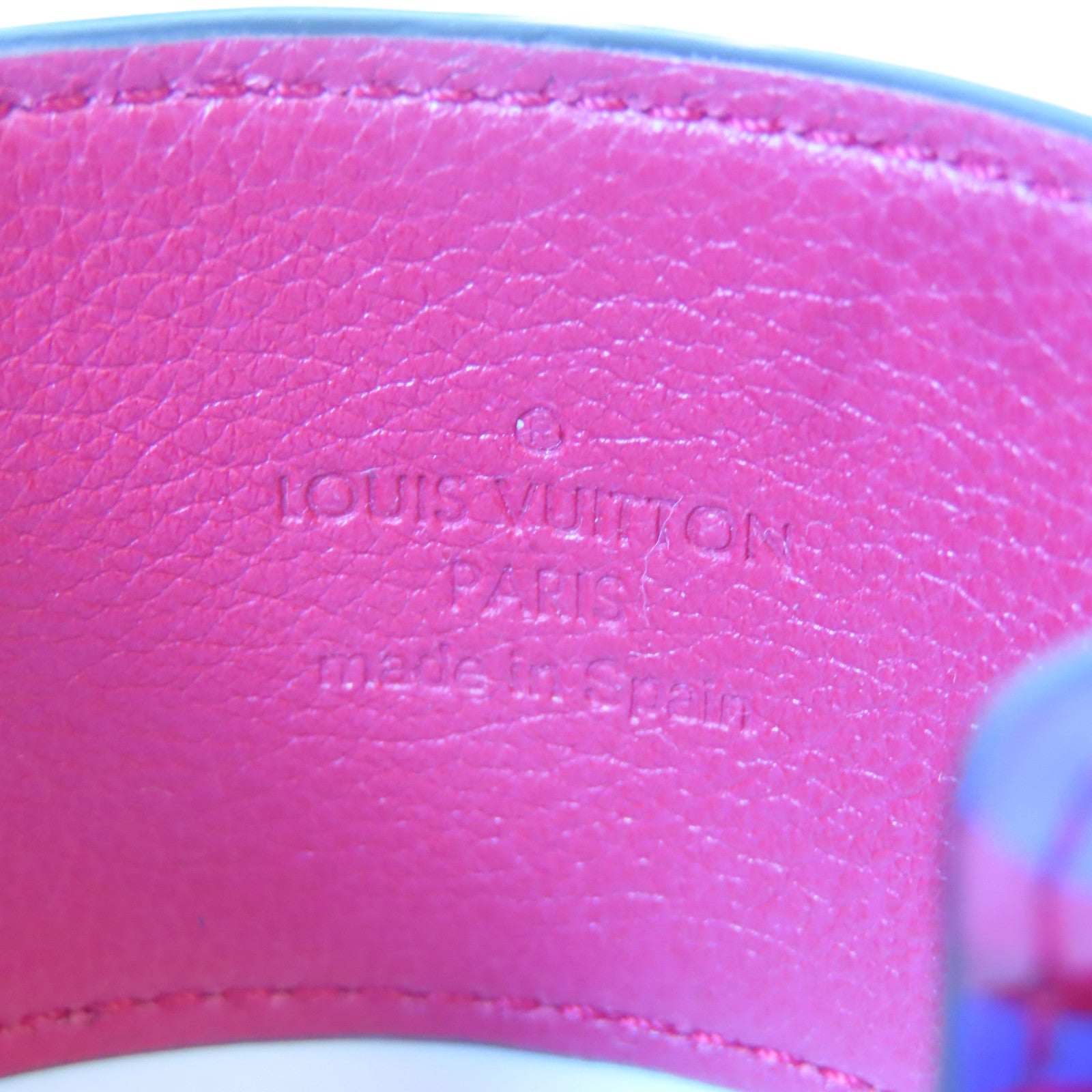 LOUIS VUITTON 漆皮皮革Bangle金扣手鐲桃紅色/紫色#16cm