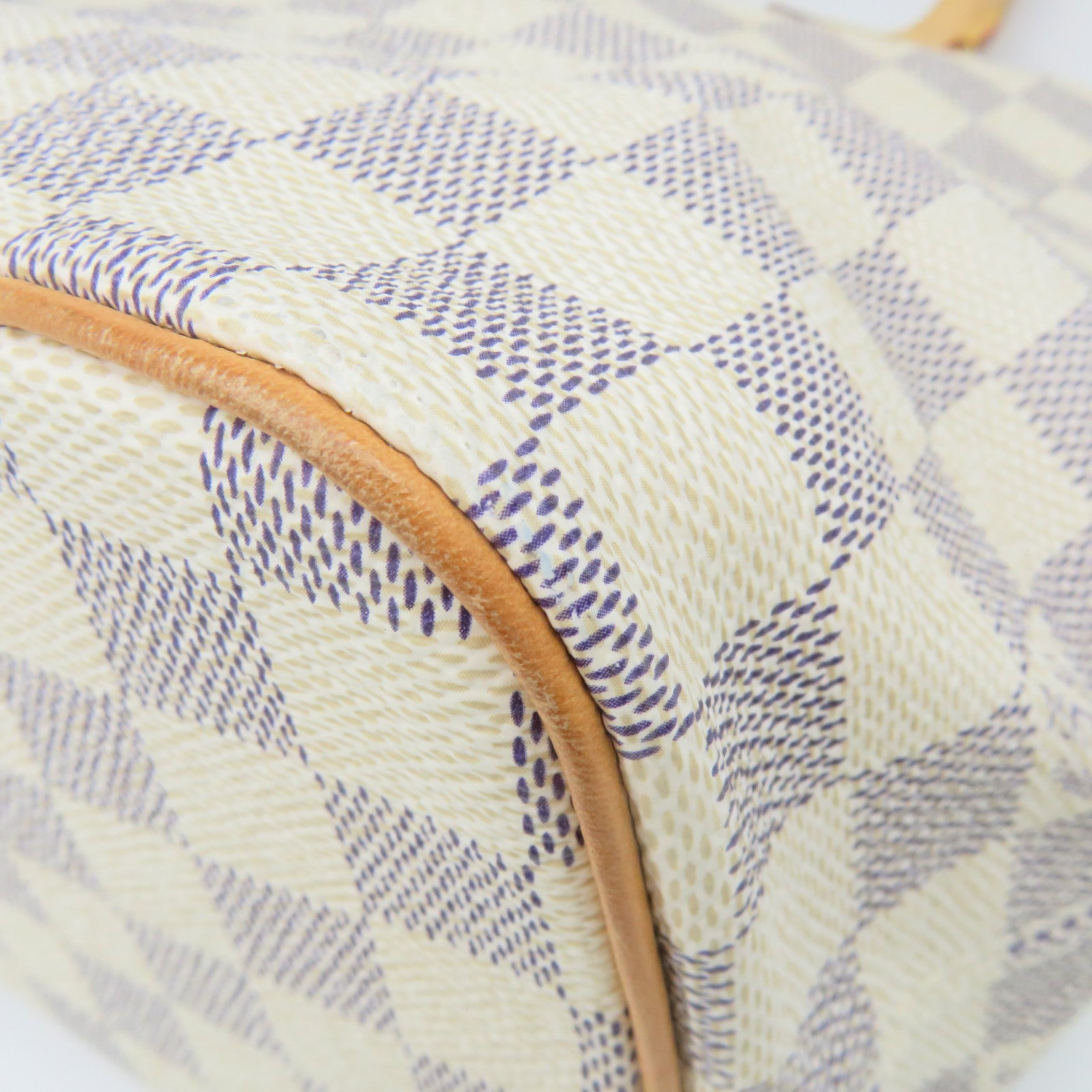 LOUIS VUITTON Damier Azur Saleya PM Hand Bag off-white