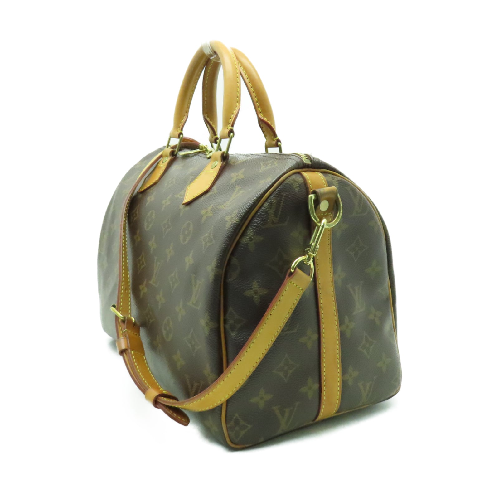 LOUIS VUITTON Monogram Speedy Bandouliere 30金扣手挽肩背兩用袋啡色