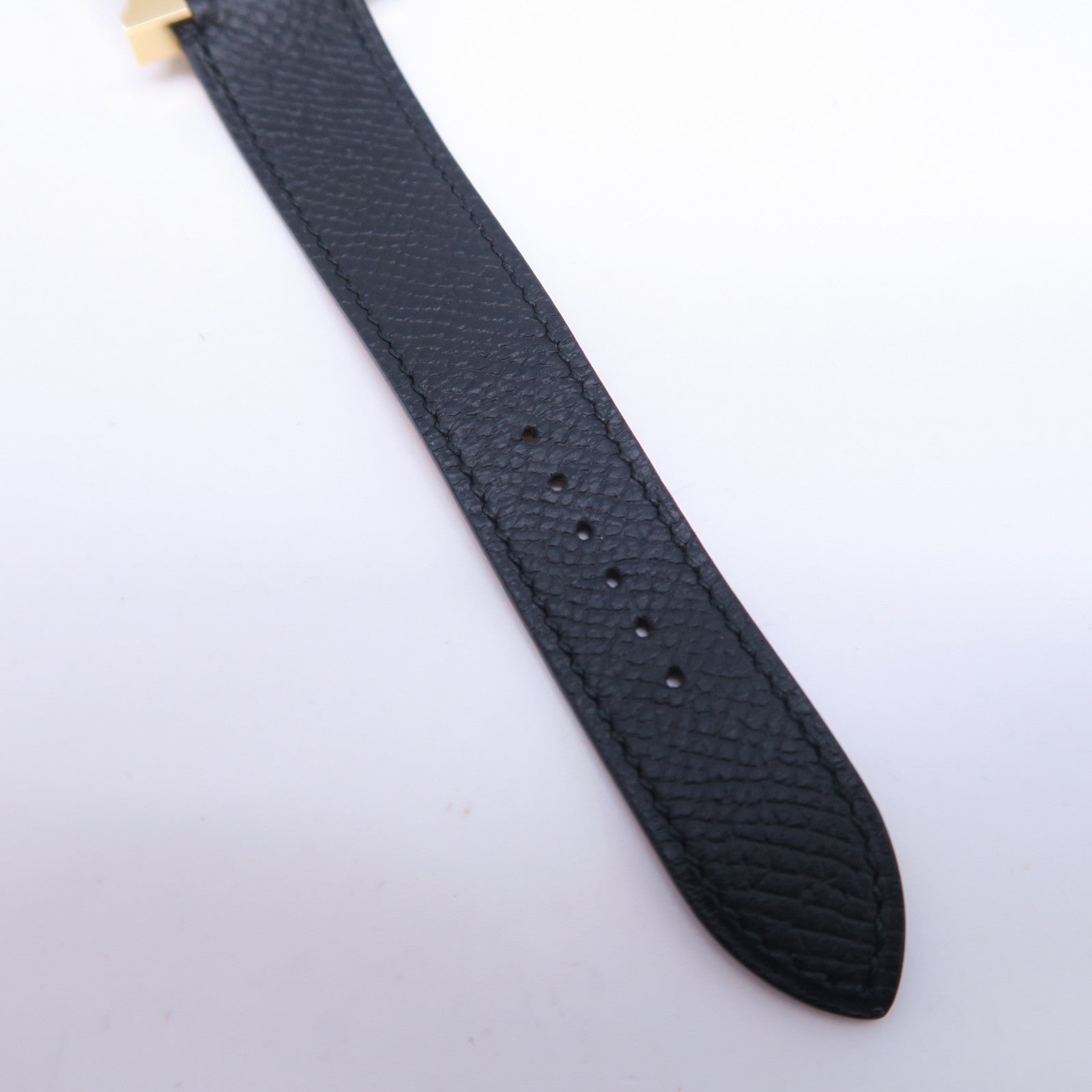 HERMES H watch皮革/不锈钢手表石英机芯白色