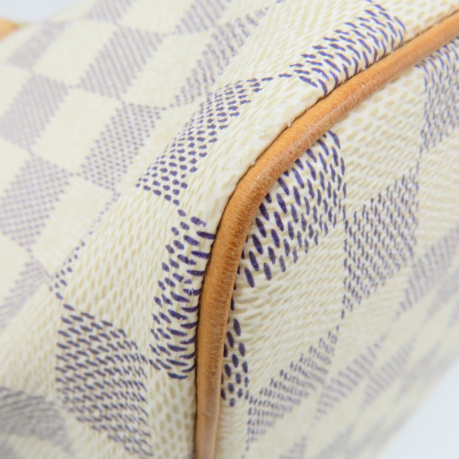 LOUIS VUITTON Damier Azur Saleya PM Hand Bag off-white