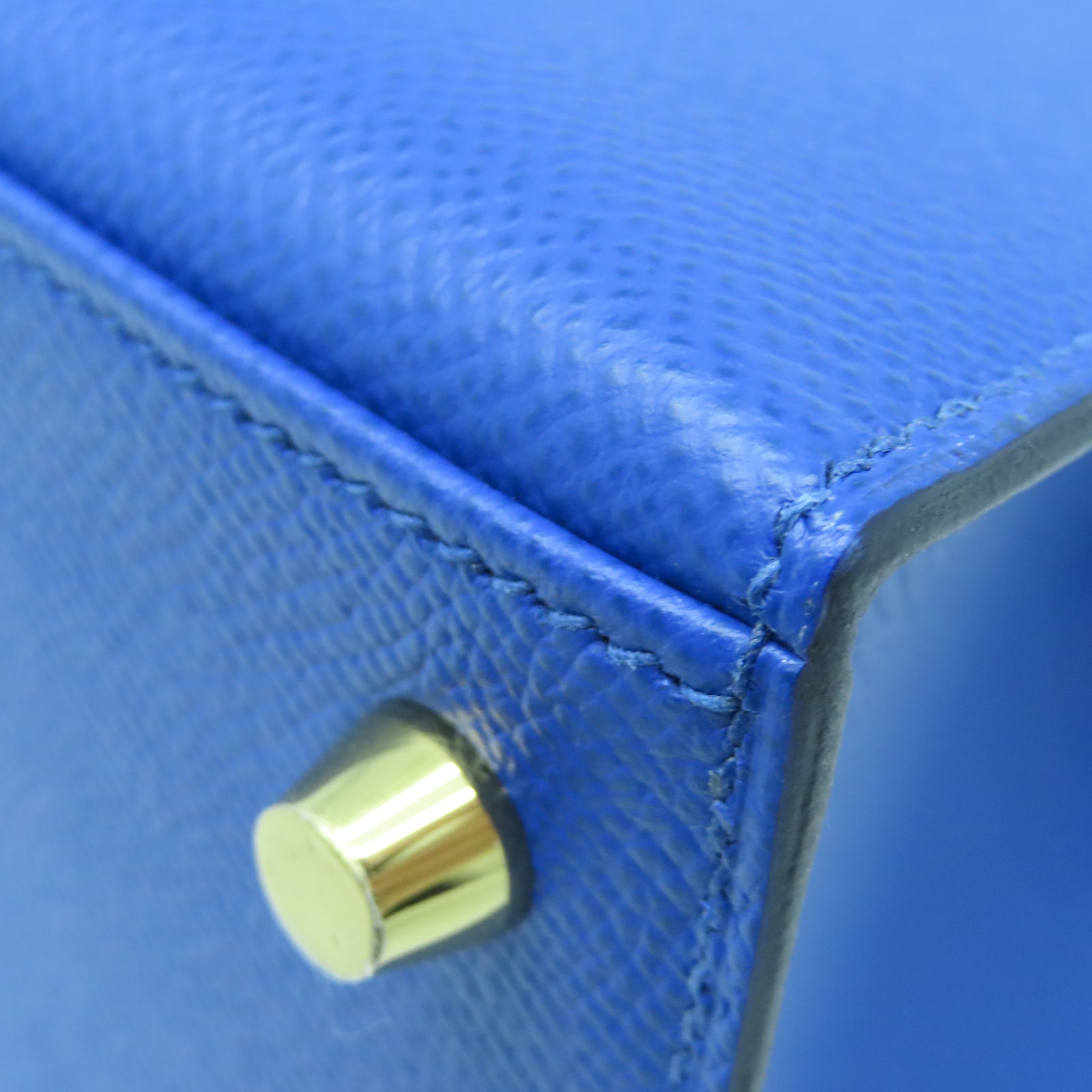 HERMES Veau Epsom皮革Kelly 25金扣手挽肩背两用袋蓝色