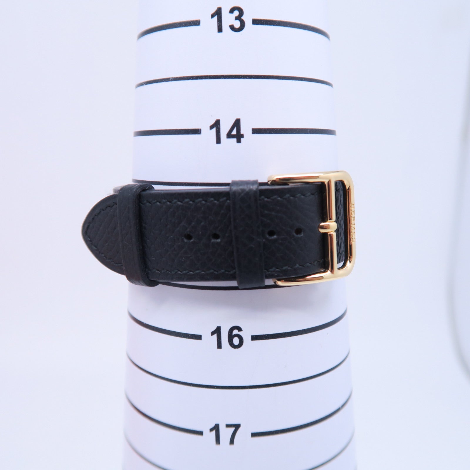 HERMES H watch皮革/不锈钢手表石英机芯白色