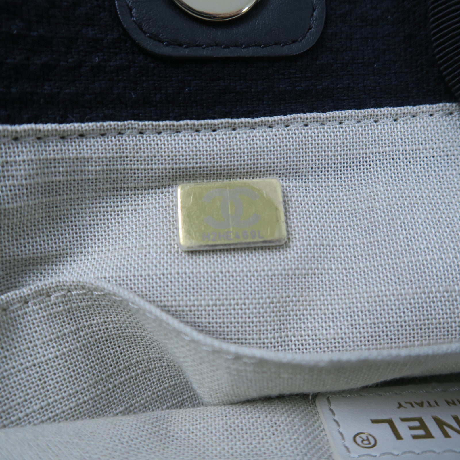CHANEL 帆布/皮革2 Way Shoulder銀扣手挽肩背兩用袋黑色