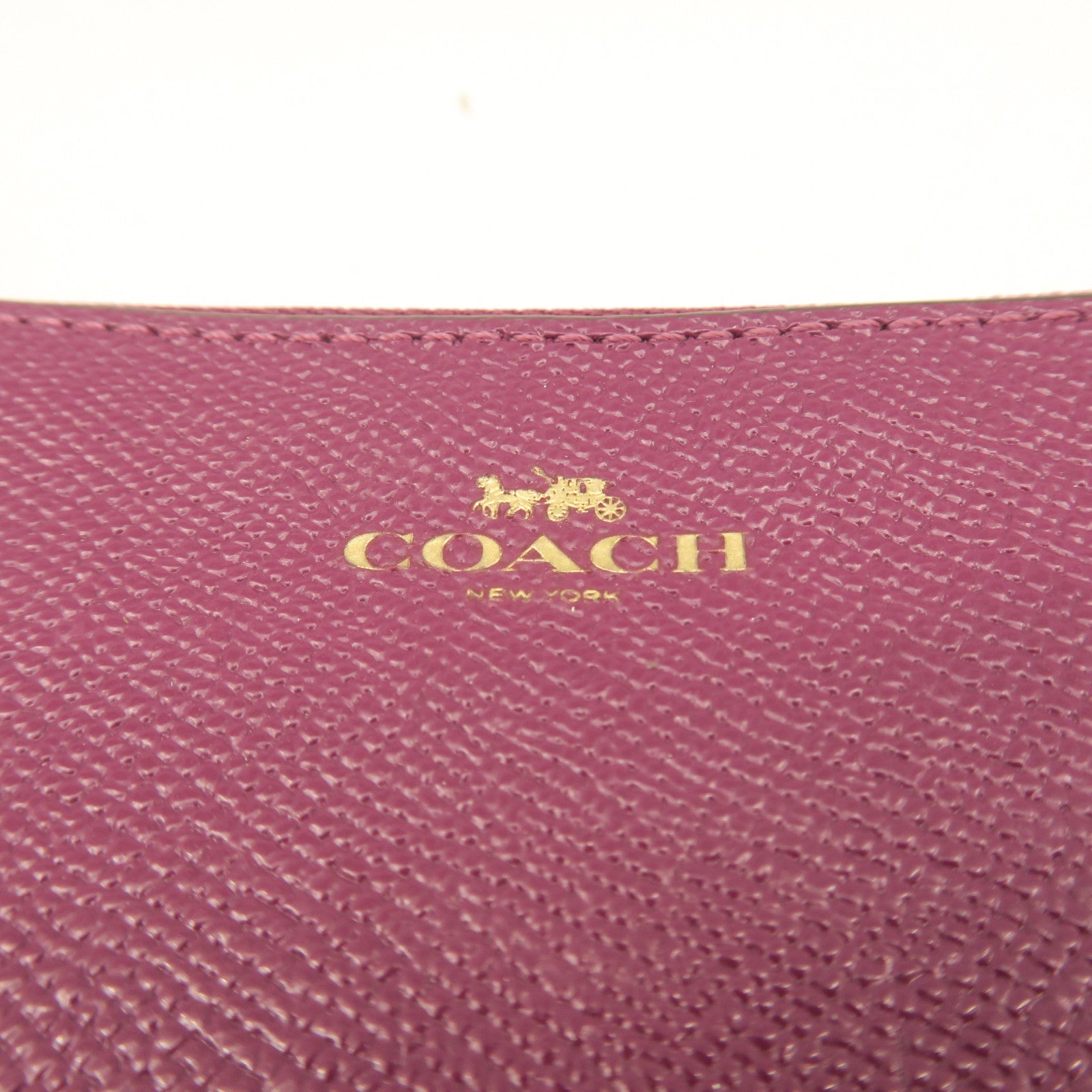 COACH 牛皮皮革Pouch金扣手拿包紫色