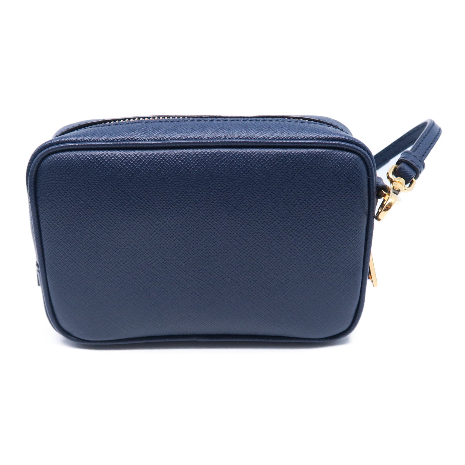 PRADA 牛皮皮革Shoulder Bag金扣肩背袋藍色