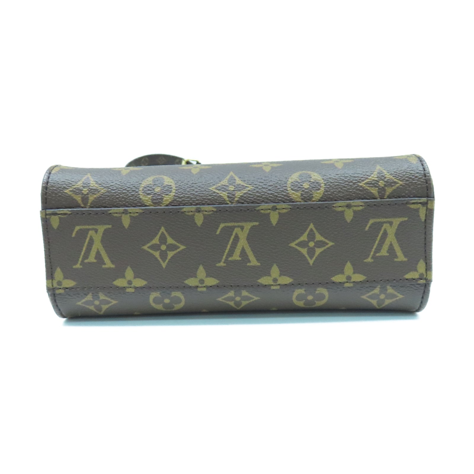 LOUIS VUITTON Monogram Plat BB金扣手挽肩背兩用袋棕色