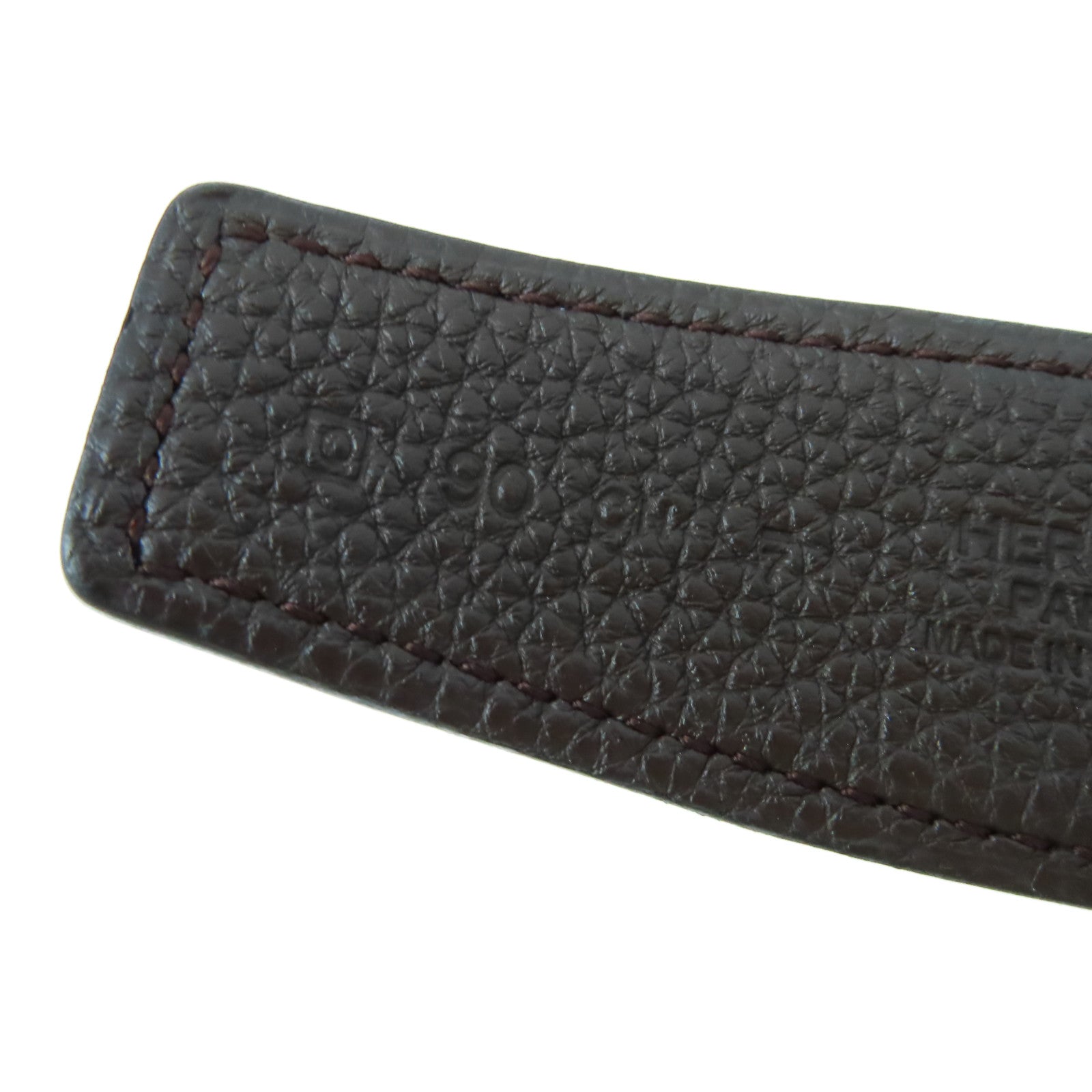 HERMES 【激減優惠】Togo皮革/Box Calf皮革Belt 90cm銀扣皮帶黑色/啡色