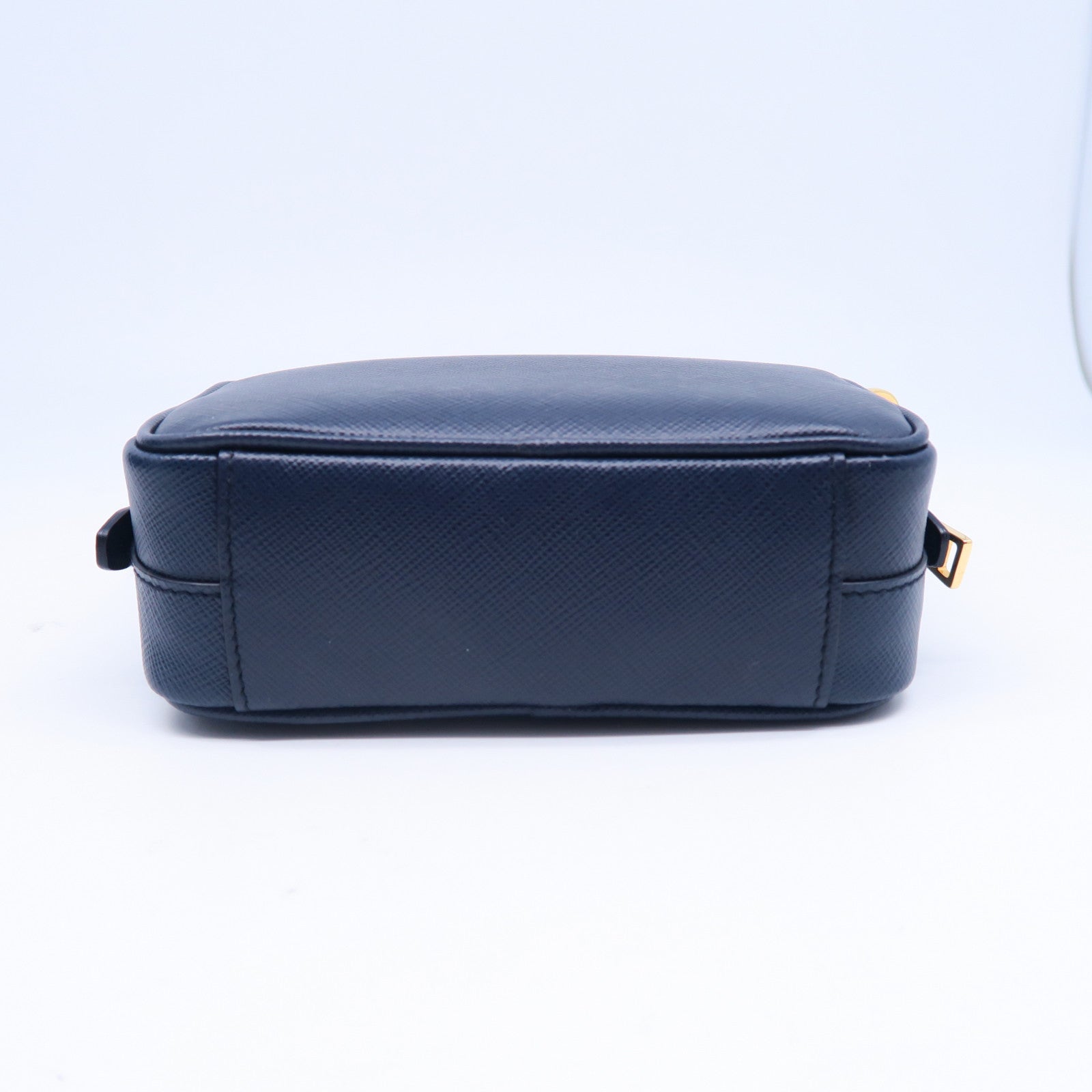 PRADA 牛皮皮革Shoulder Bag金扣肩背袋藍色