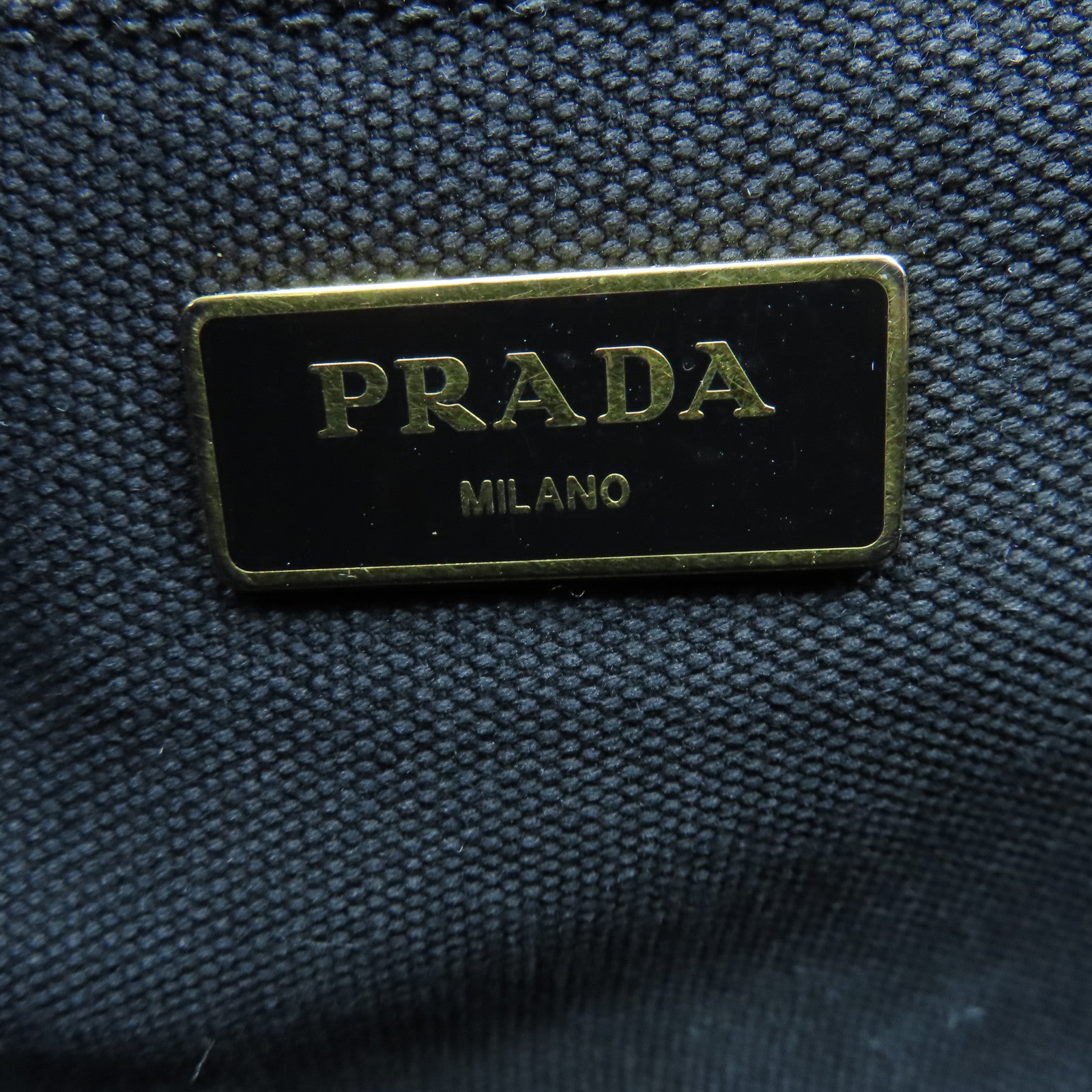 PRADA Canvas 2way Shoulder Bag Gold Buckle Handle Shoulder Bag Black