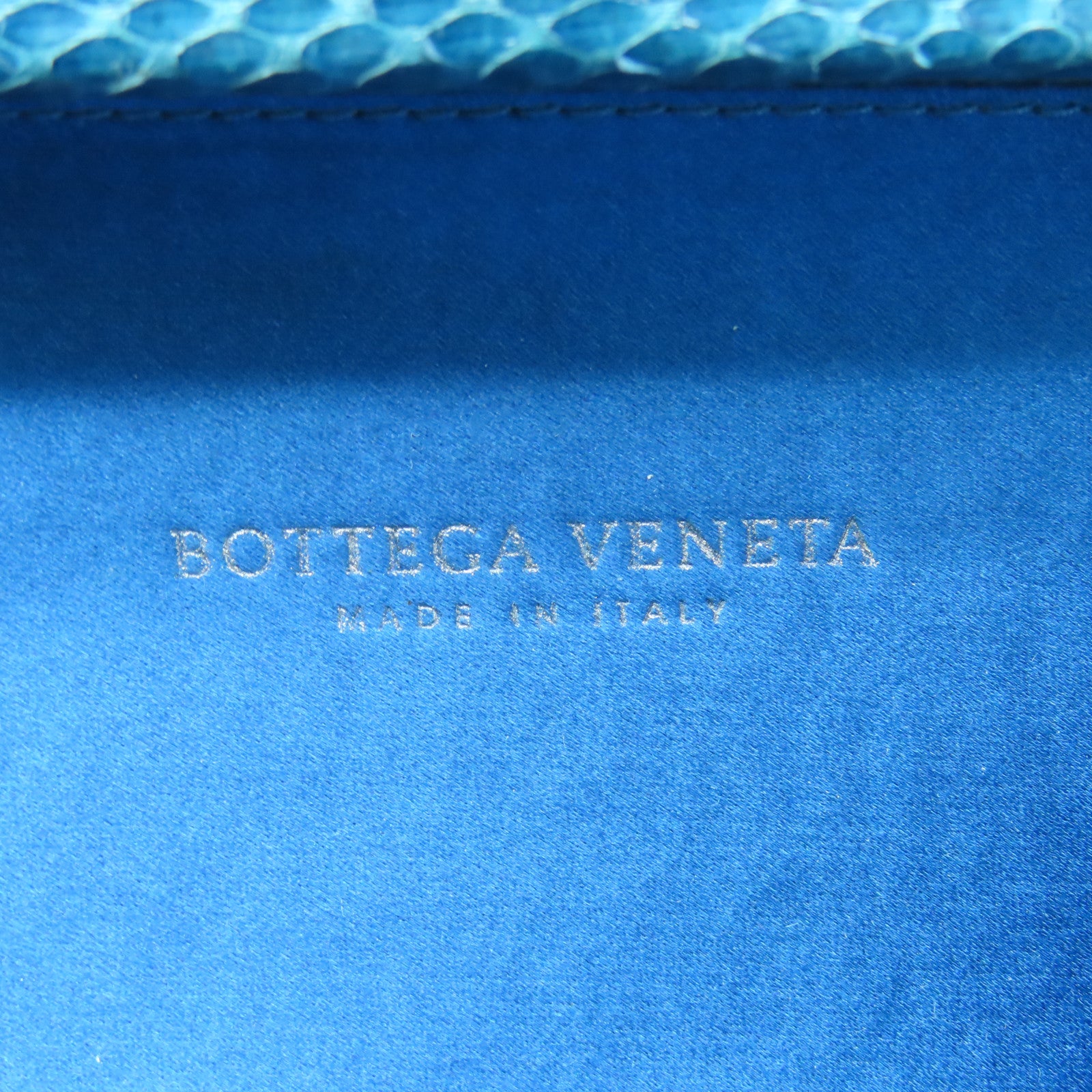 BOTTEGA VENETA Satin Knot Clutch Bag Blue