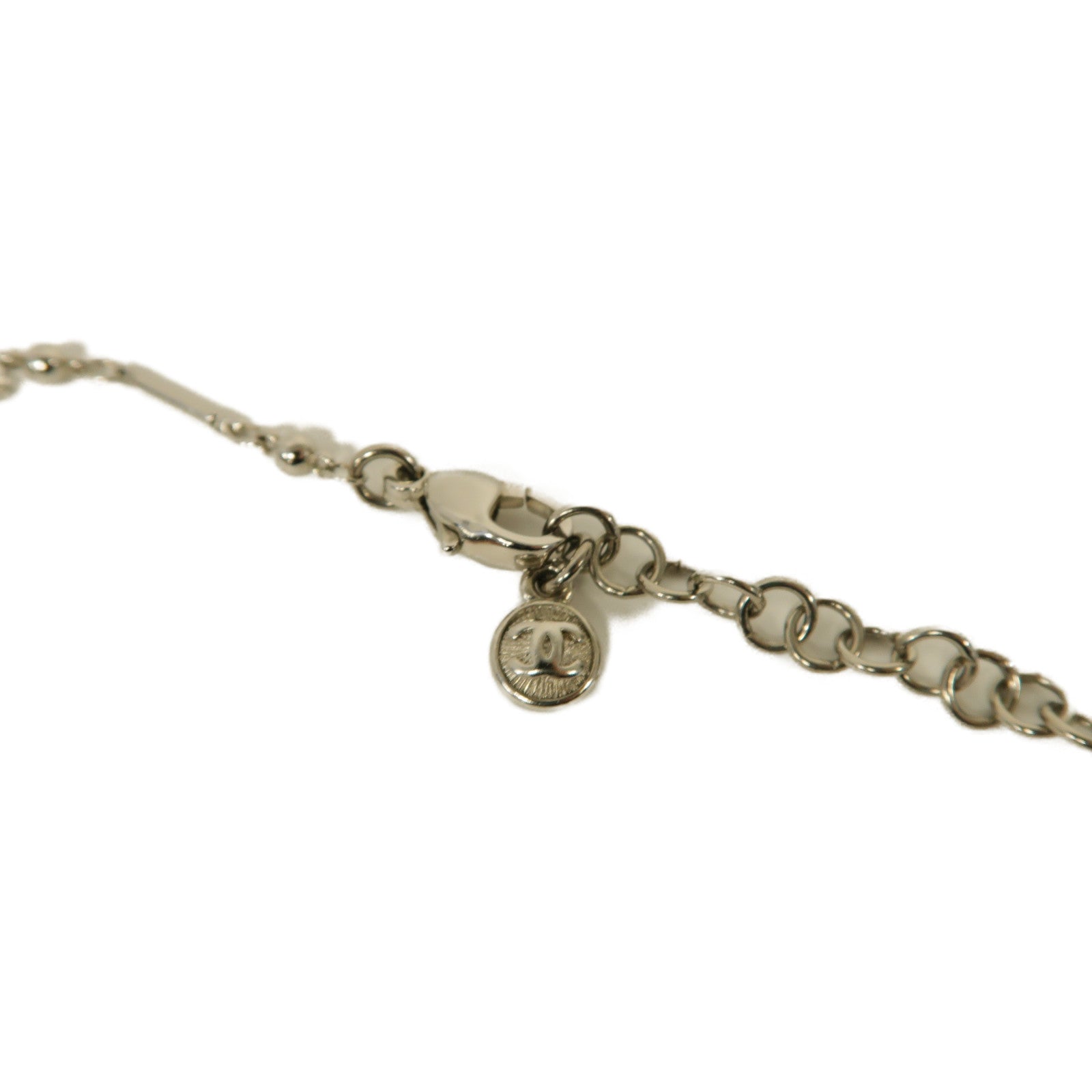 CHANEL 金屬Necklace項鍊銀色/白色
