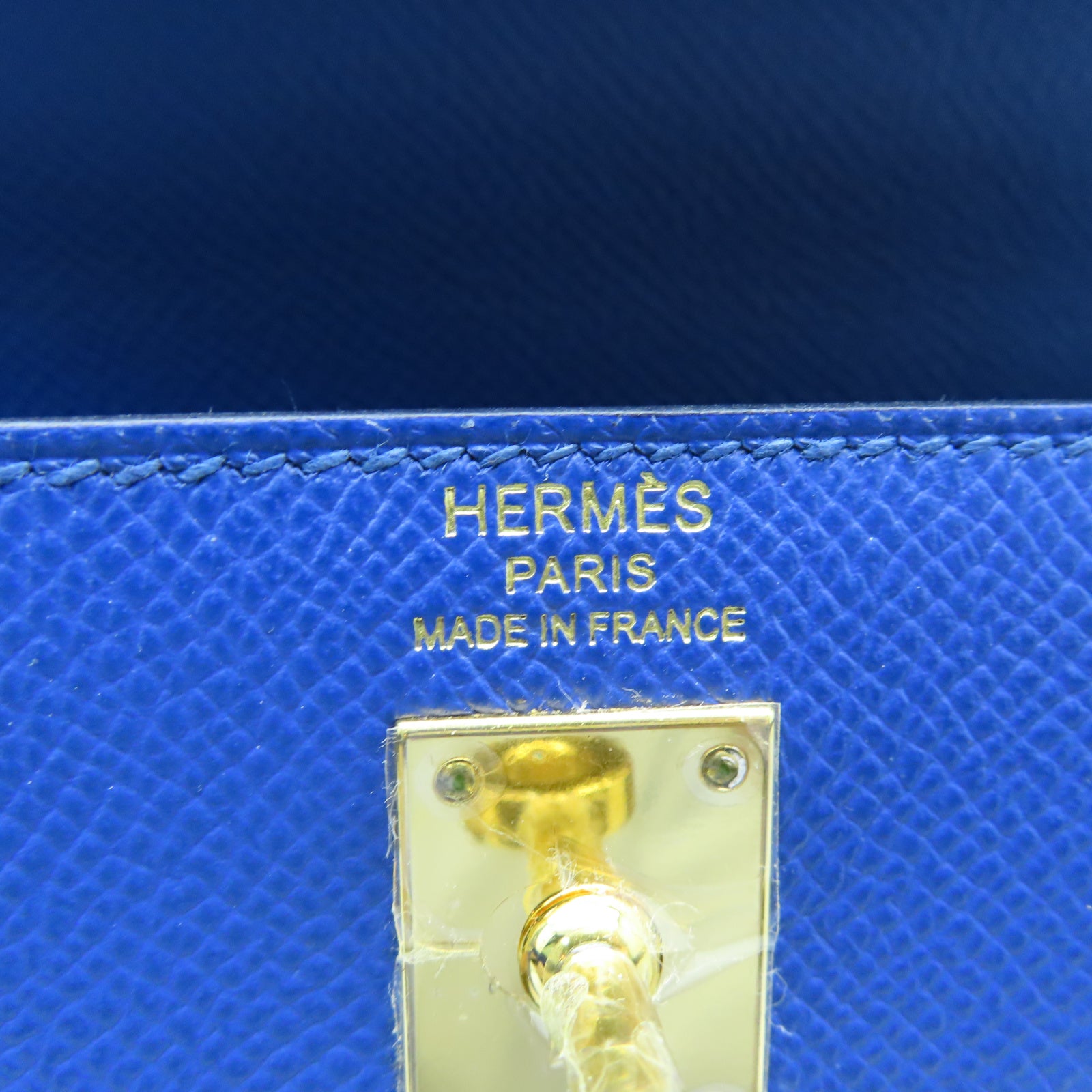 HERMES Veau Epsom皮革Kelly 25金扣手挽肩背两用袋蓝色